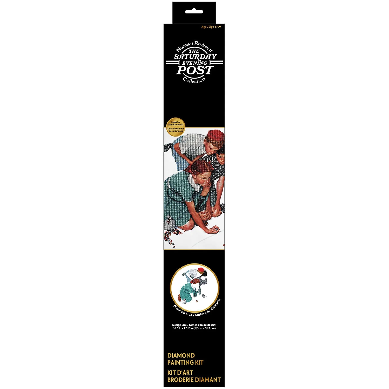 Diamond Dotz Norman Rockwell Marbles Champion - 16.5" x 20.2" - Image 3