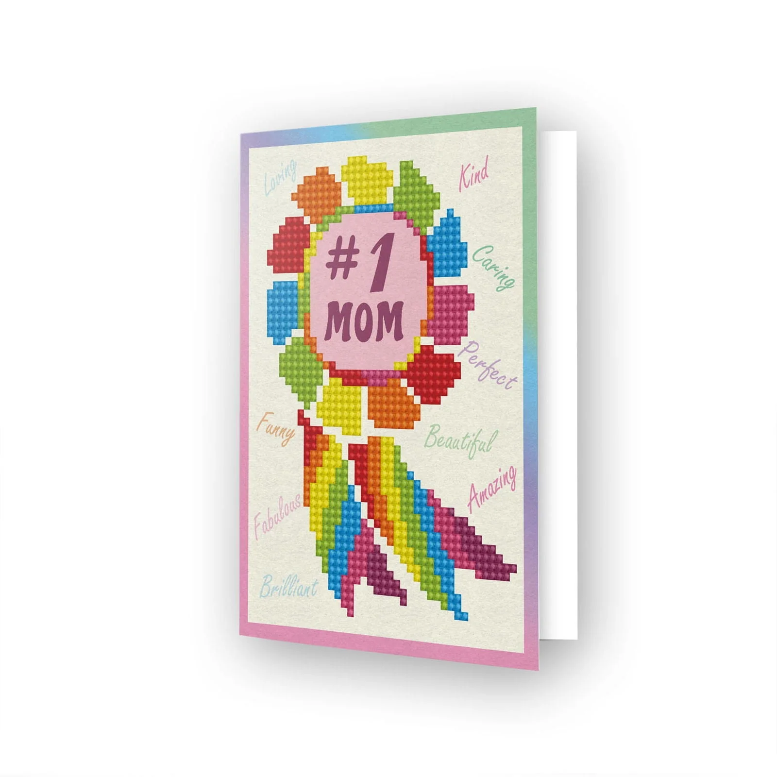 Diamond Dotz Number 1 Mom Greeting Card - 5.0" x 7.0"
