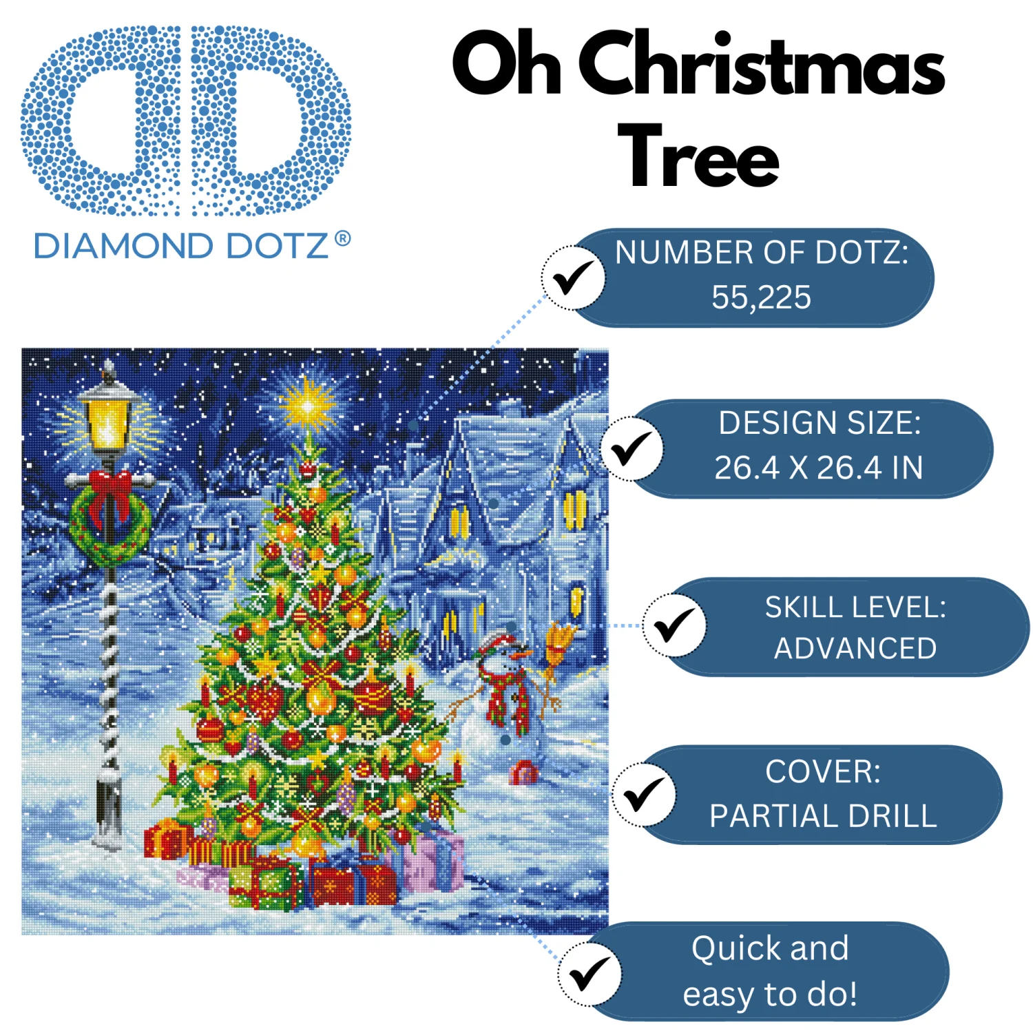 Diamond Dotz Oh Christmas Tree - 26.4" x 26.4" - Image 7