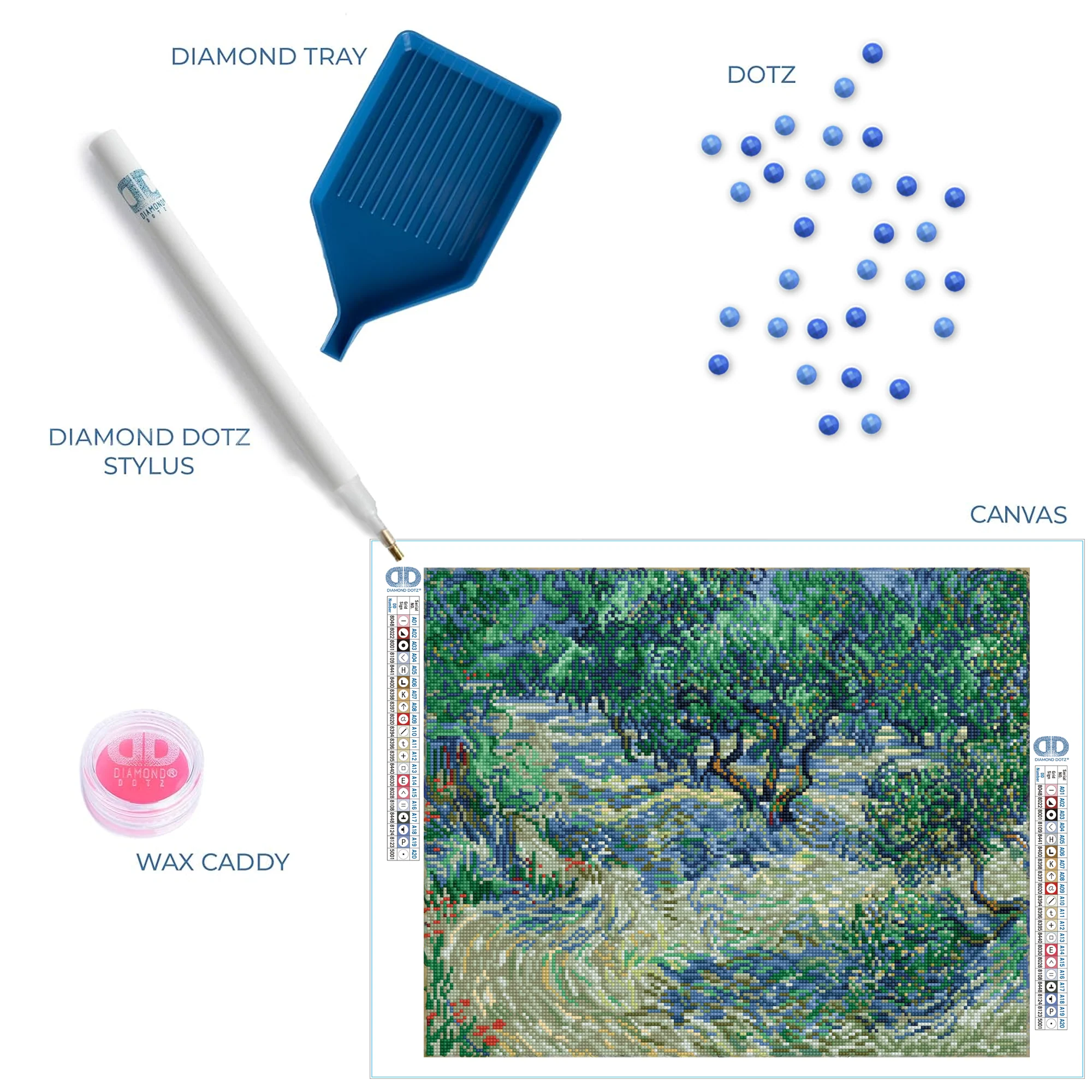 Diamond Dotz Olive Orchard (Van Gogh) - 20.5" x 16.5" - Image 6