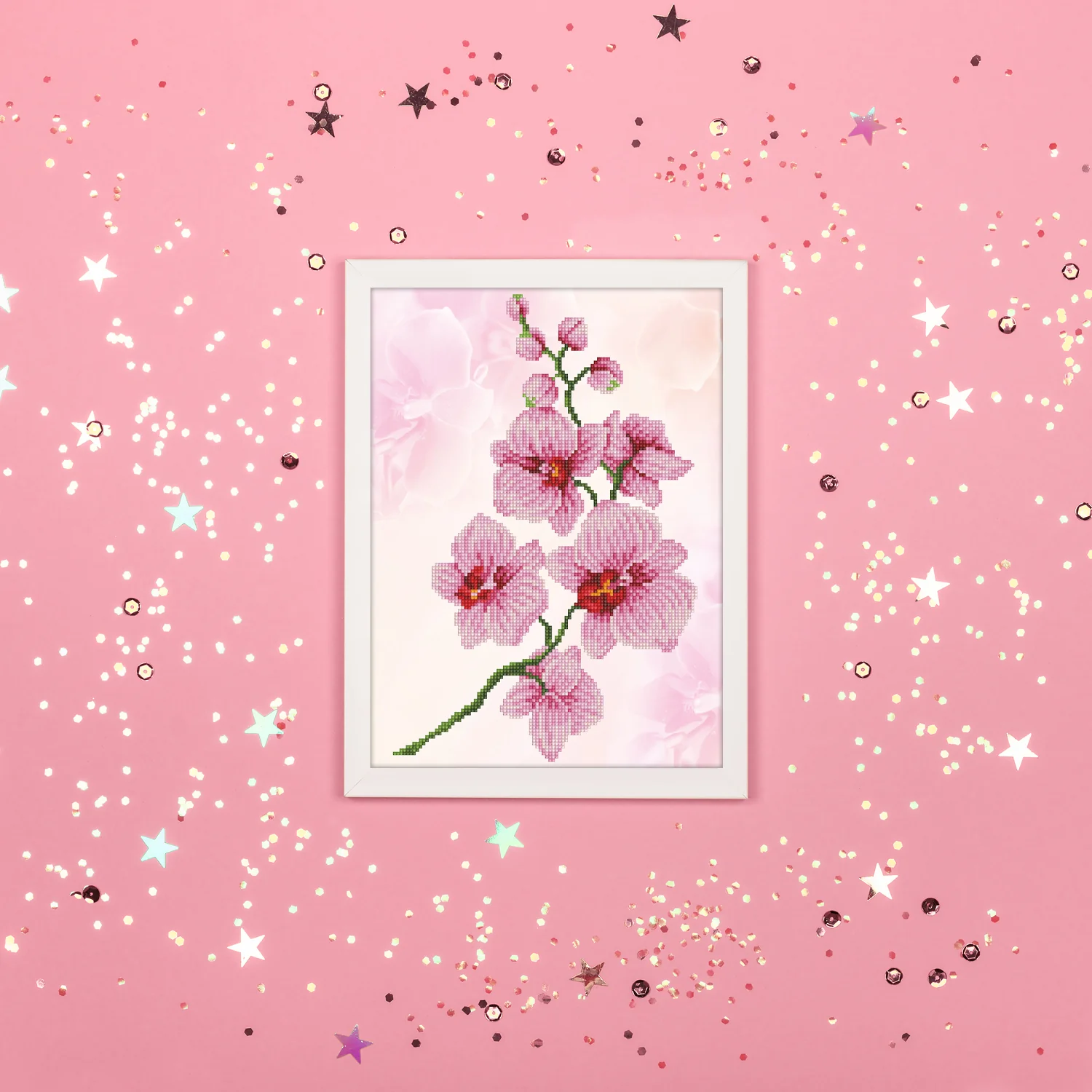 Diamond Dotz Orchid Spray - 16.1" x 12.2" - Image 5