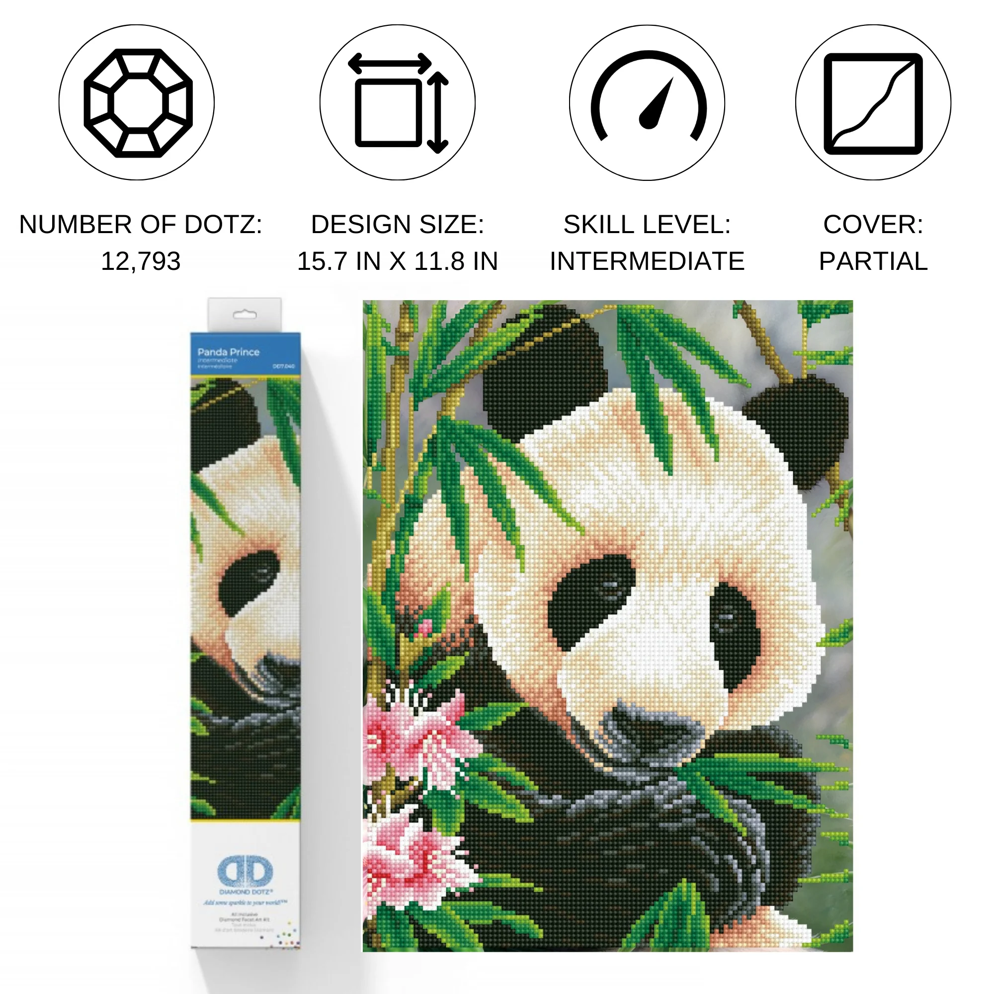 Diamond Dotz Panda Prince - 11.8" x 15.8" - Image 2