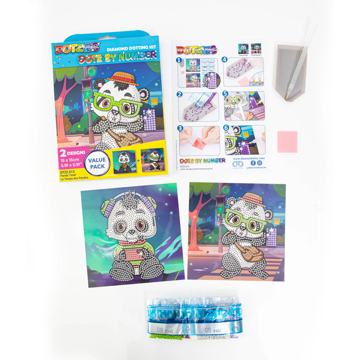Diamond Dotz DOTZIES Panda Time! Diamond Painting - 5.9" x 5.9" - Image 6