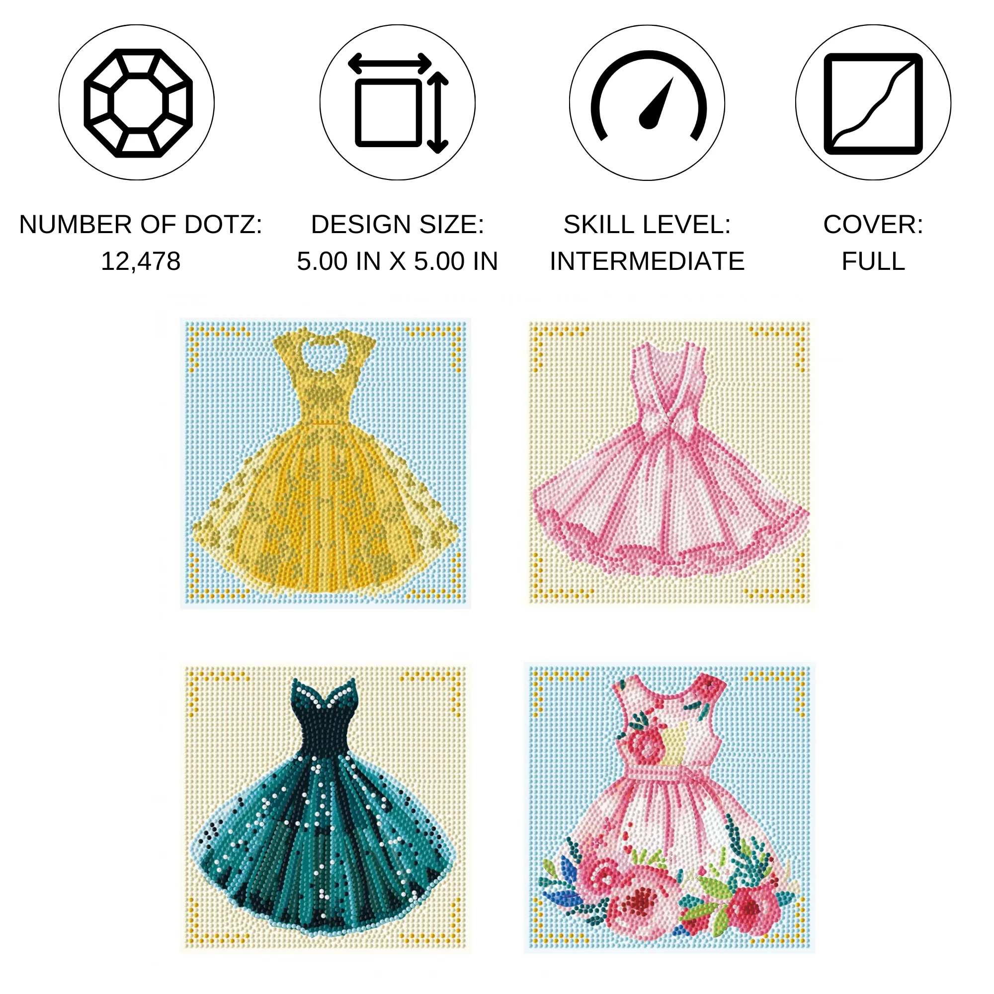 Diamond Dotz Mini Dotz Party Dresses Diamond Painting - 5.0" x 5.0" - Image 6