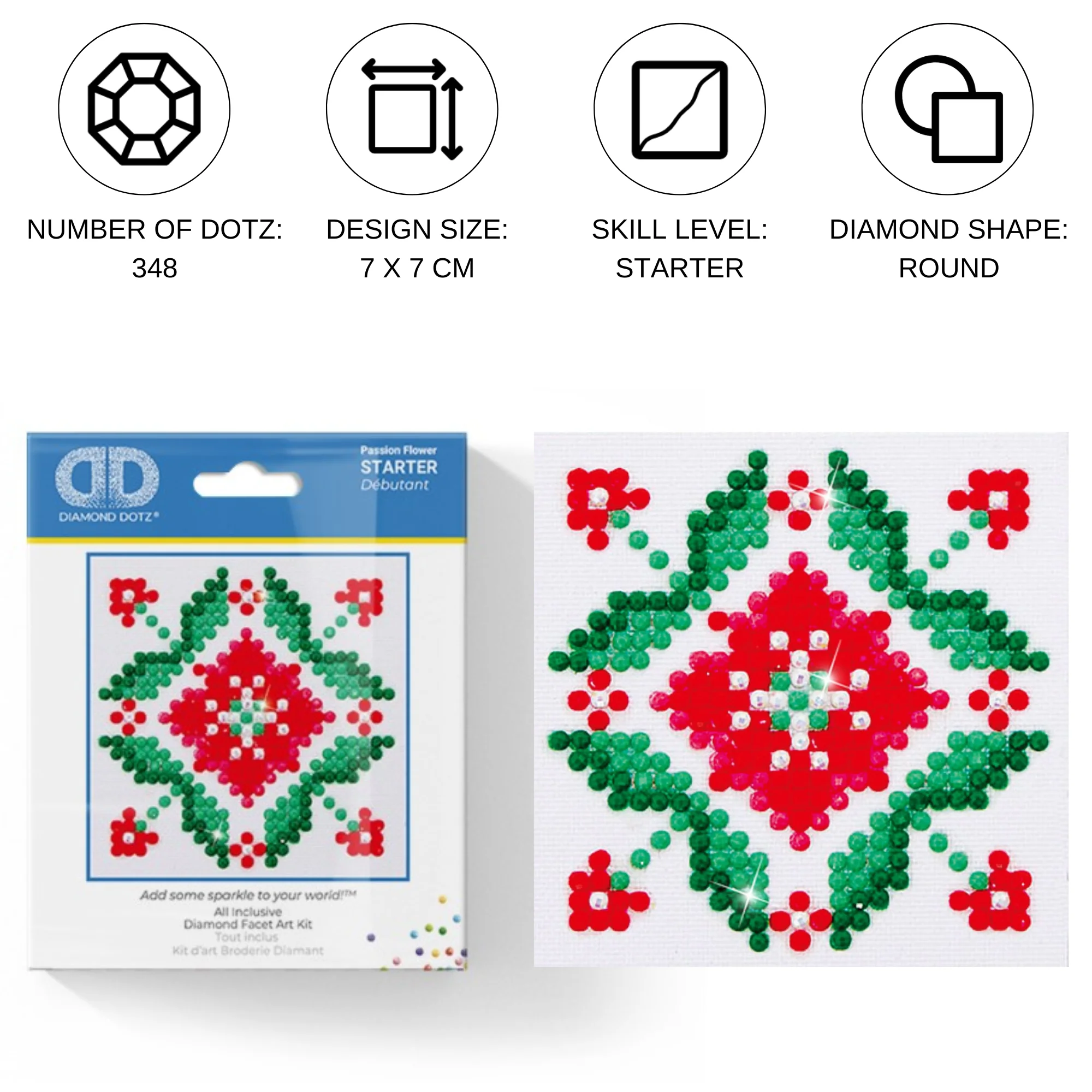 Diamond Dotz Passion Flower - 3.0" x 3.0" - Image 3