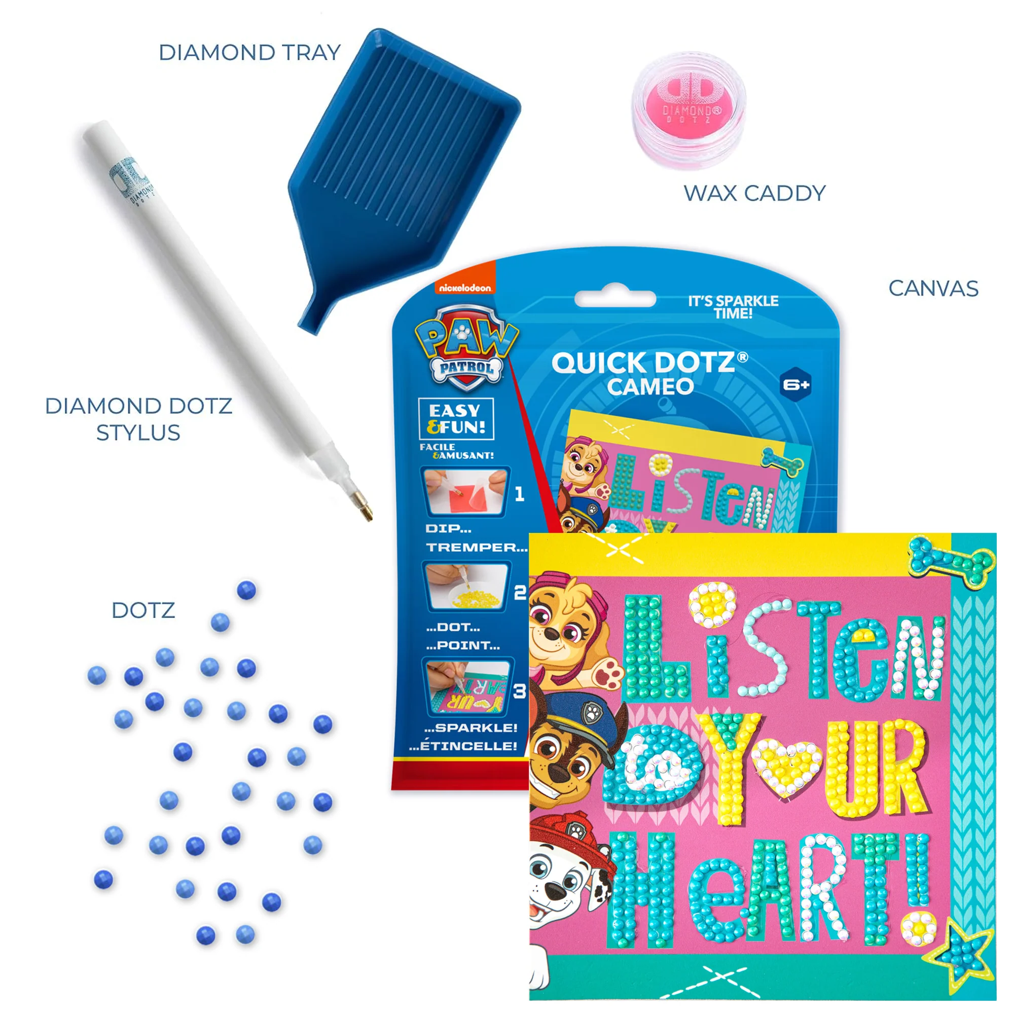 Diamond Dotz DOTZIES PAW PATROL Listen to your Heart Diamond Painting - 5.1" x 5.1" - Image 6
