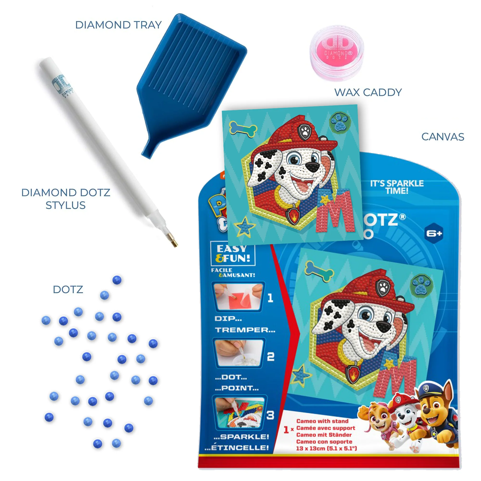 Diamond Dotz DOTZIES PAW PATROL Marshall Diamond Painting - 5.1" x 5.1" - Image 5