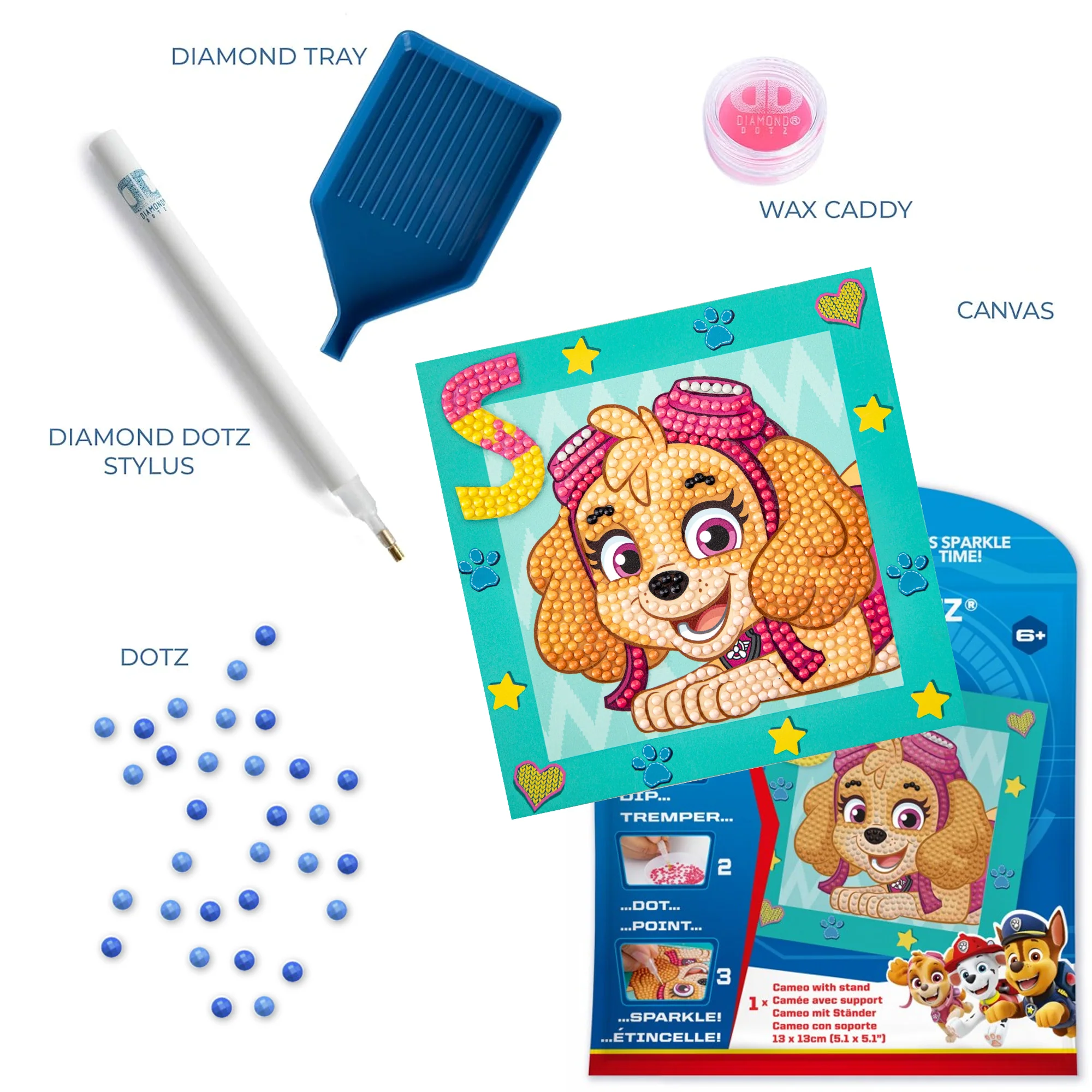 Diamond Dotz DOTZIES PAW PATROL Skye Diamond Painting - 5.1" x 5.1" - Image 5