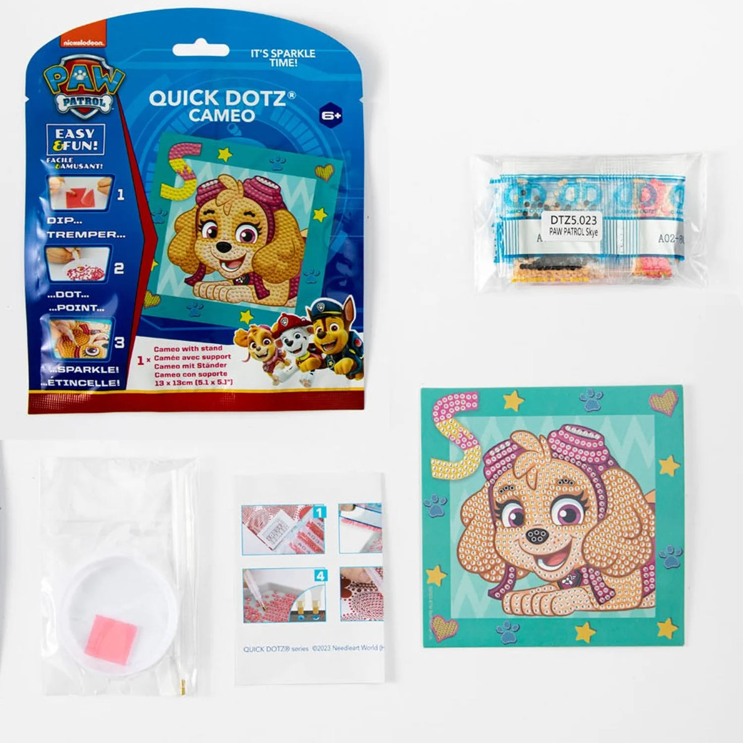 Diamond Dotz DOTZIES PAW PATROL Skye Diamond Painting - 5.1" x 5.1" - Image 6