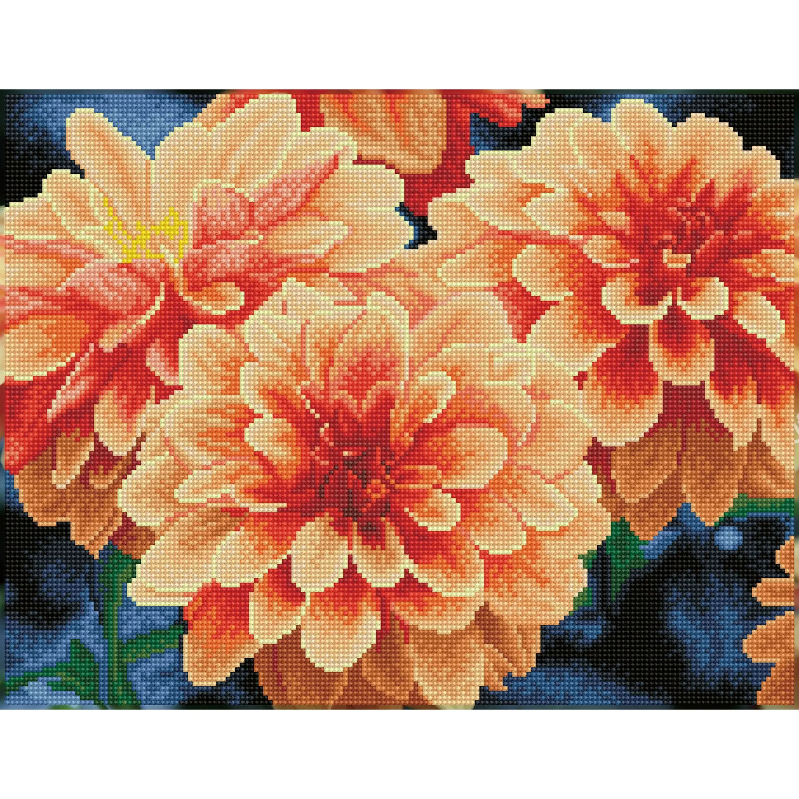 Diamond Dotz Peach Dahlias - 17.7" x 13.8" - Image 6