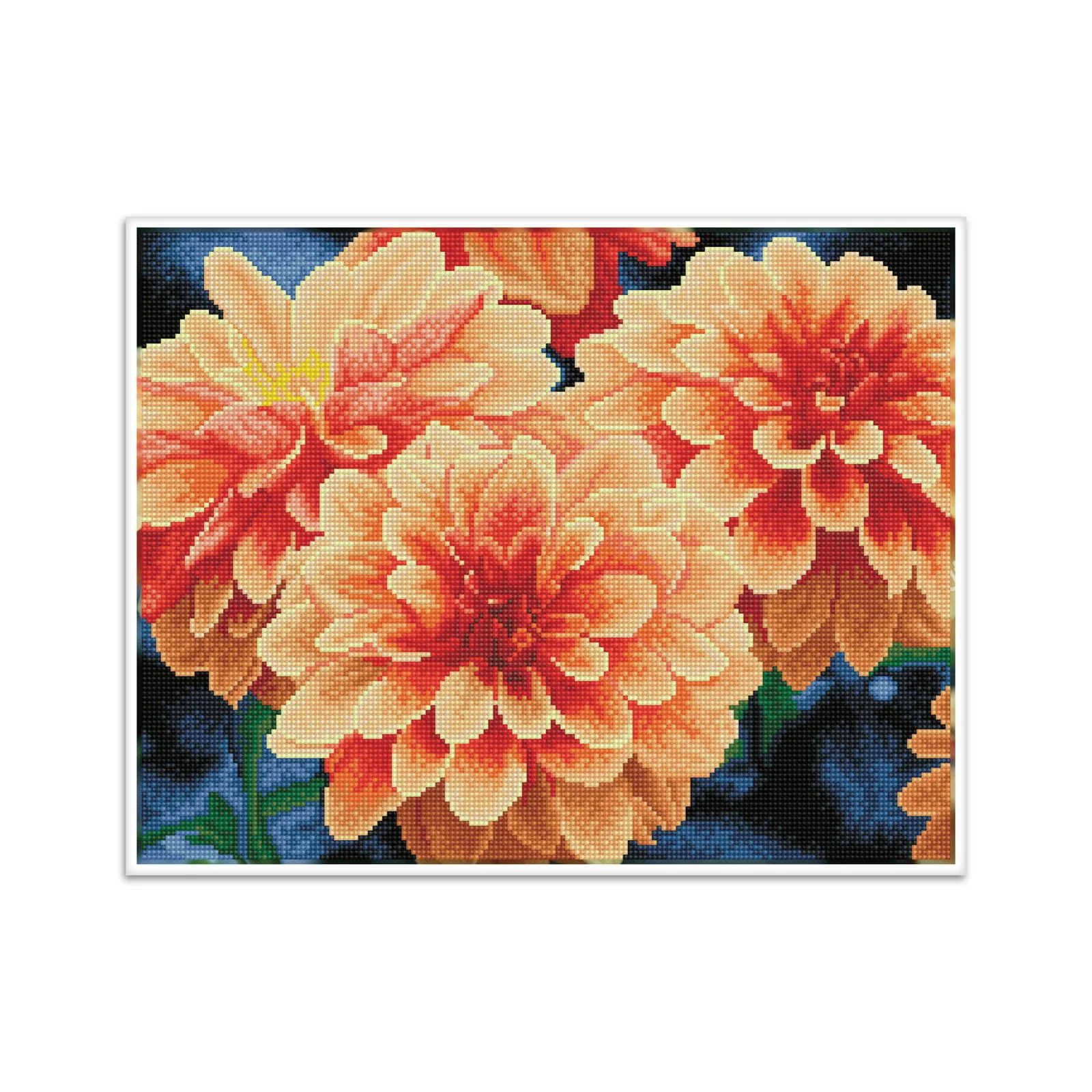 Peach Dahlias Pre-Framed Kit - 17.7" x 13.8" - Image 2