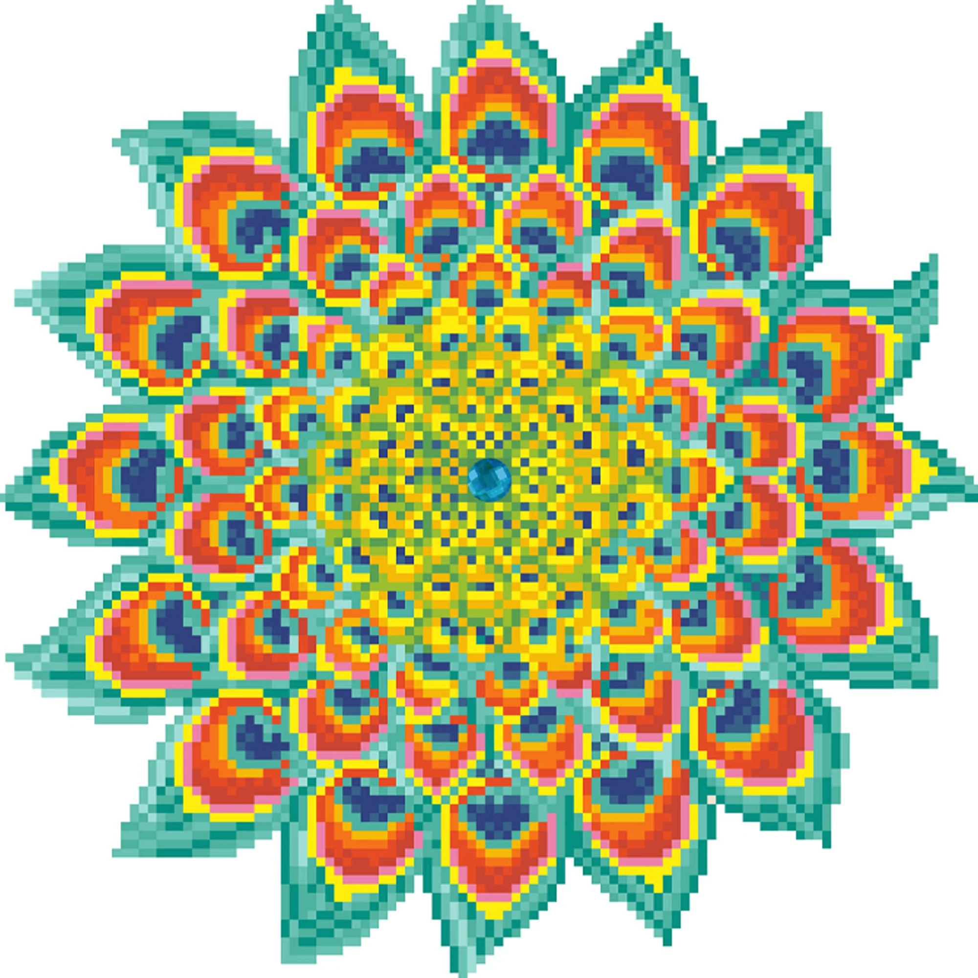 Diamond Dotz Peacock Mandala - 12.6" x 12.6" - Image 6