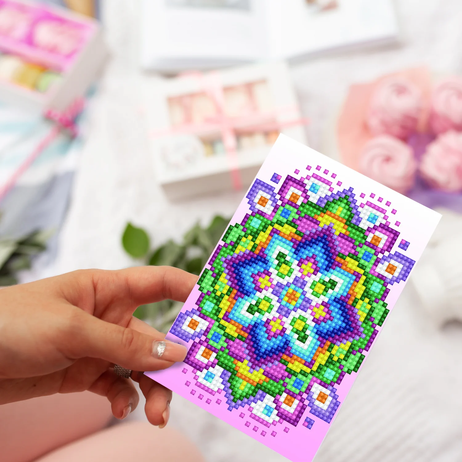 Diamond Dotz Pink Star Greeting Card - 5.0" x 7.0" - Image 4