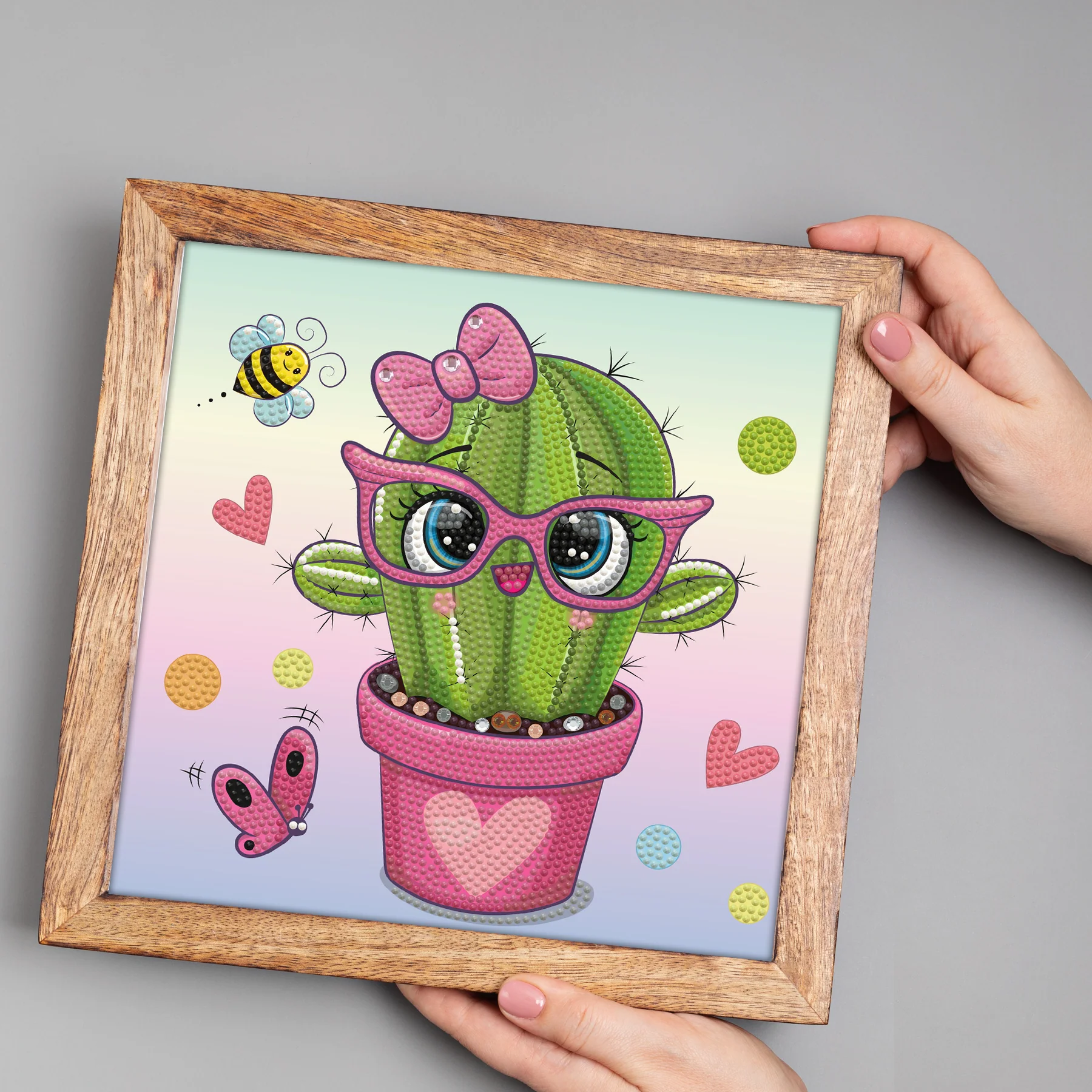 Diamond Dotz DOTZIES Pretty in Pink Cactus Diamond Painting - 9.1" x 9.1" - Image 4