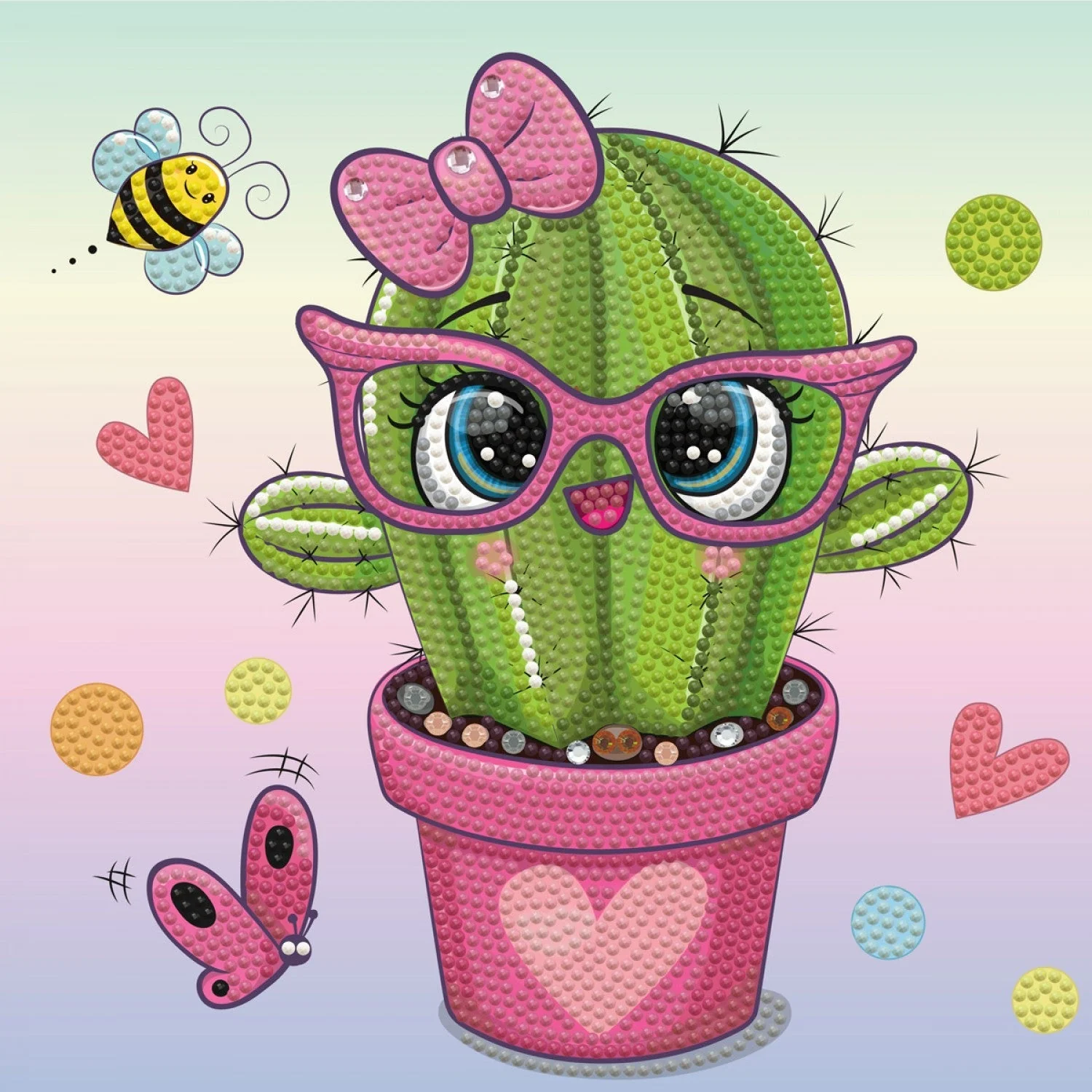 Diamond Dotz DOTZIES Pretty in Pink Cactus Diamond Painting - 9.1" x 9.1" - Image 6