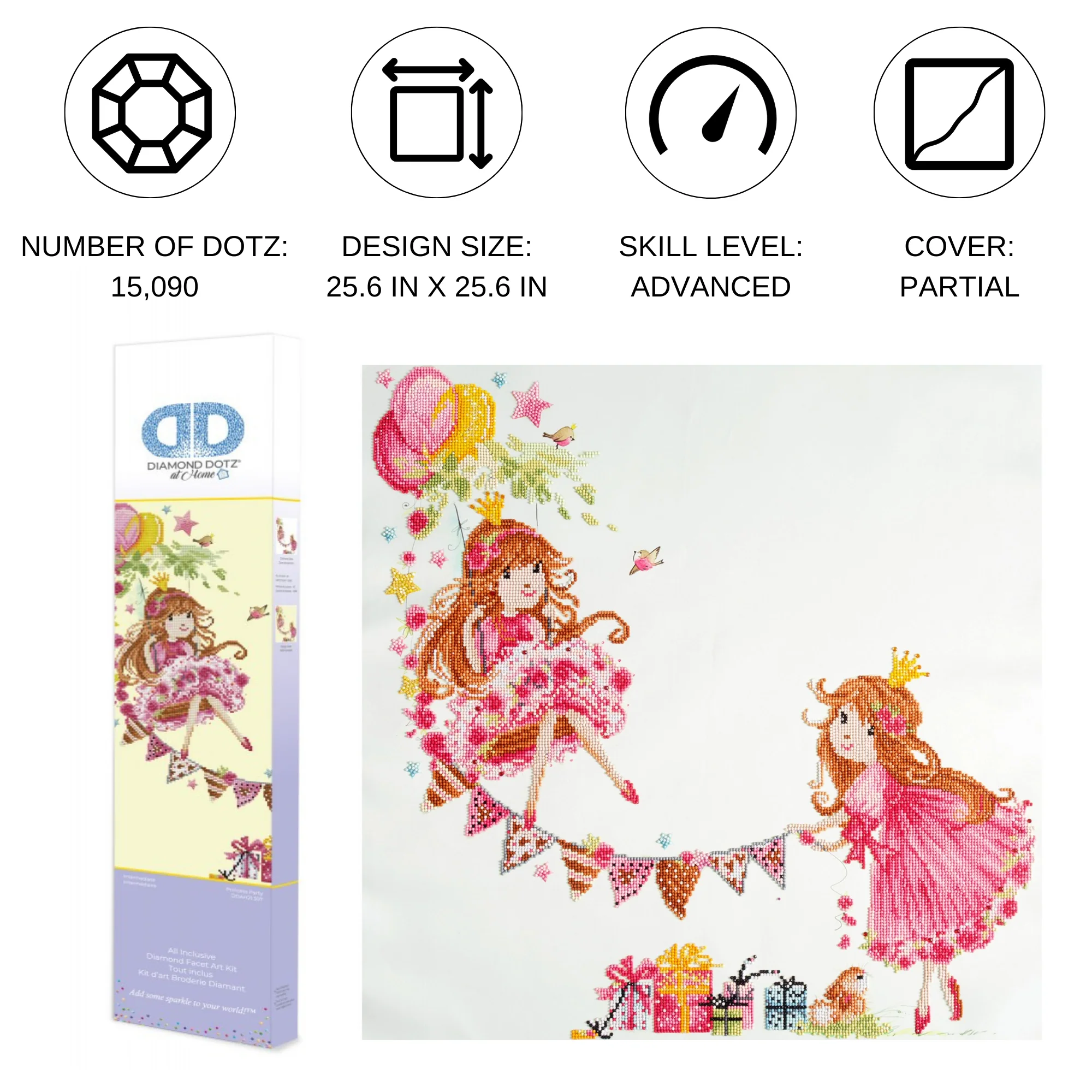 Diamond Dotz Princess Party - 25.6" x 25.6" - Image 3