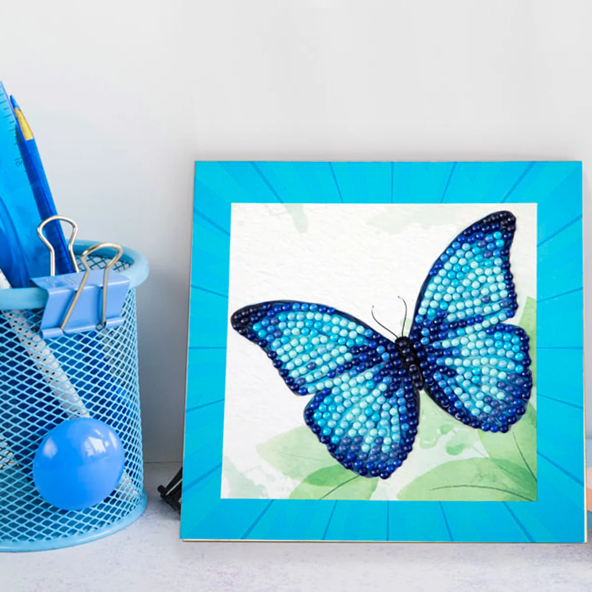 Diamond Dotz DOTZIES Blue Butterfly Diamond Painting - 5.1" x 5.1" - Image 3