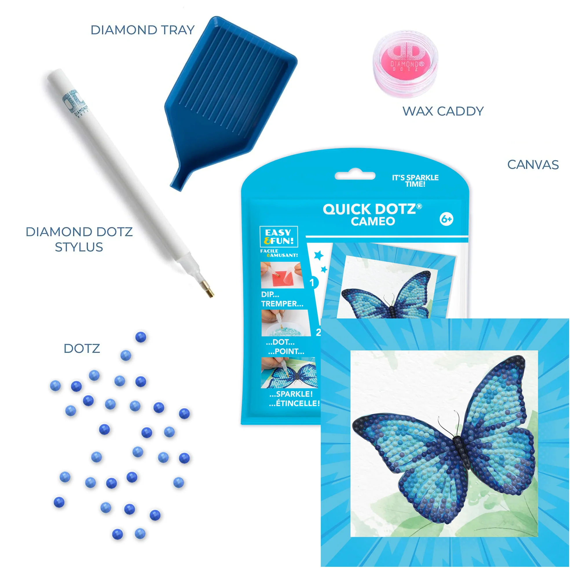Diamond Dotz DOTZIES Blue Butterfly Diamond Painting - 5.1" x 5.1" - Image 5