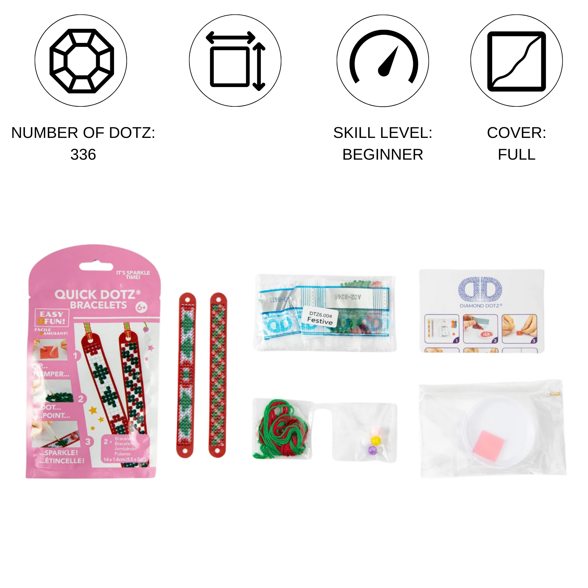 Diamond Dotz Festive Bracelets Kit - 0.6" x 5.5" - Image 4