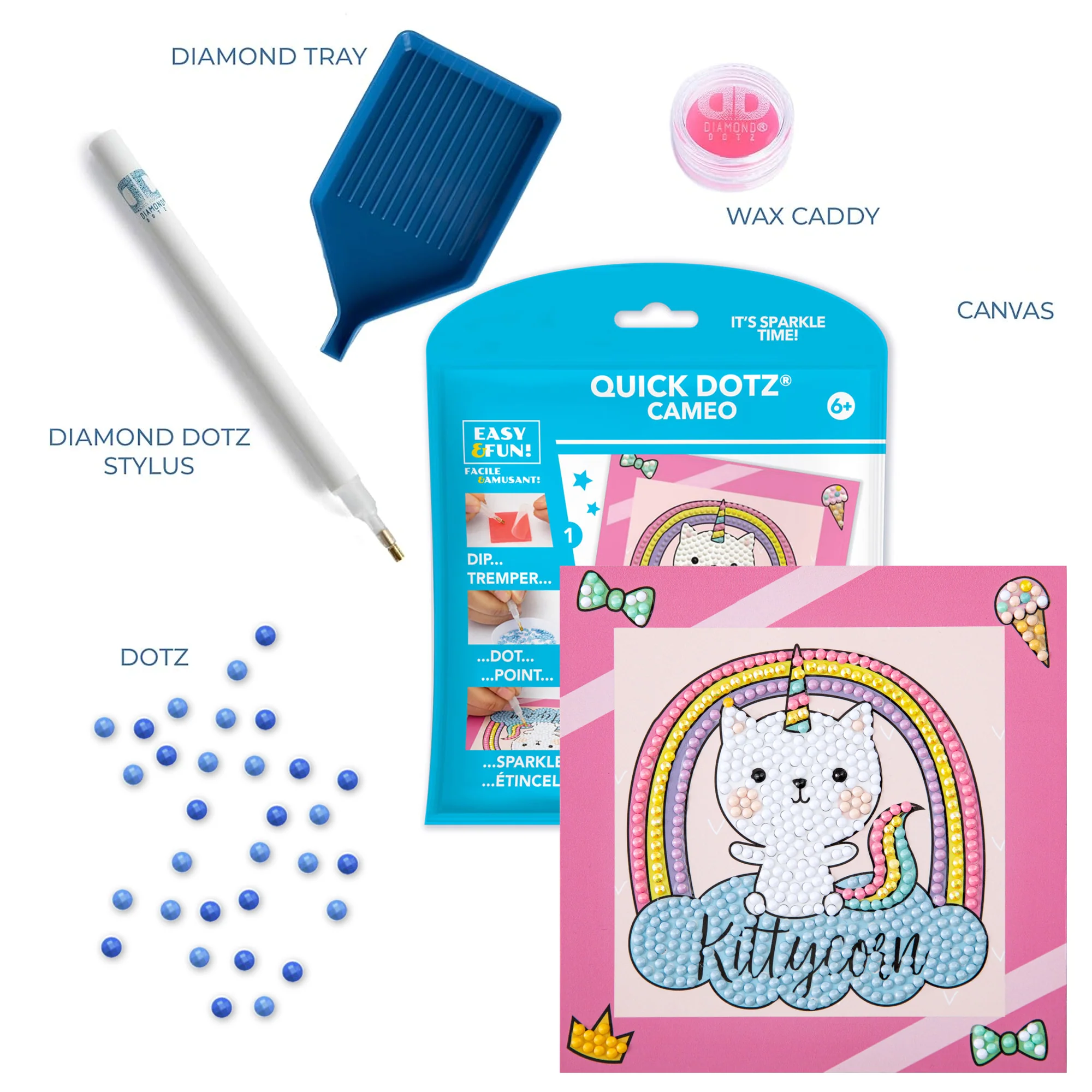 Diamond Dotz DOTZIES Kittycorn Diamond Painting - 5.1" x 5.1" - Image 5