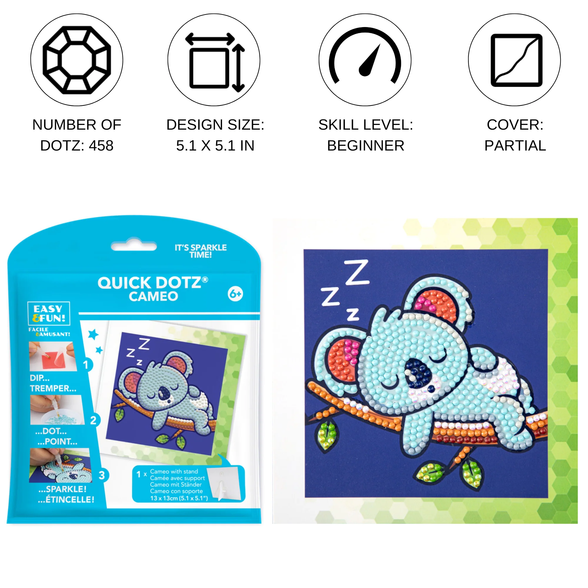 Diamond Dotz DOTZIES Koala Diamond Painting - 5.1" x 5.1" - Image 4