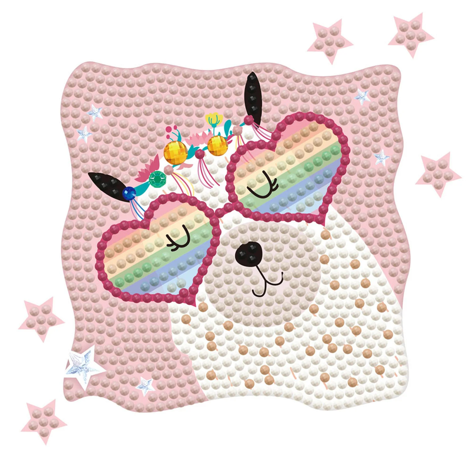 Diamond Dotz DOTZIES Llama Rainbow Diamond Painting - 5.1" x 5.1"