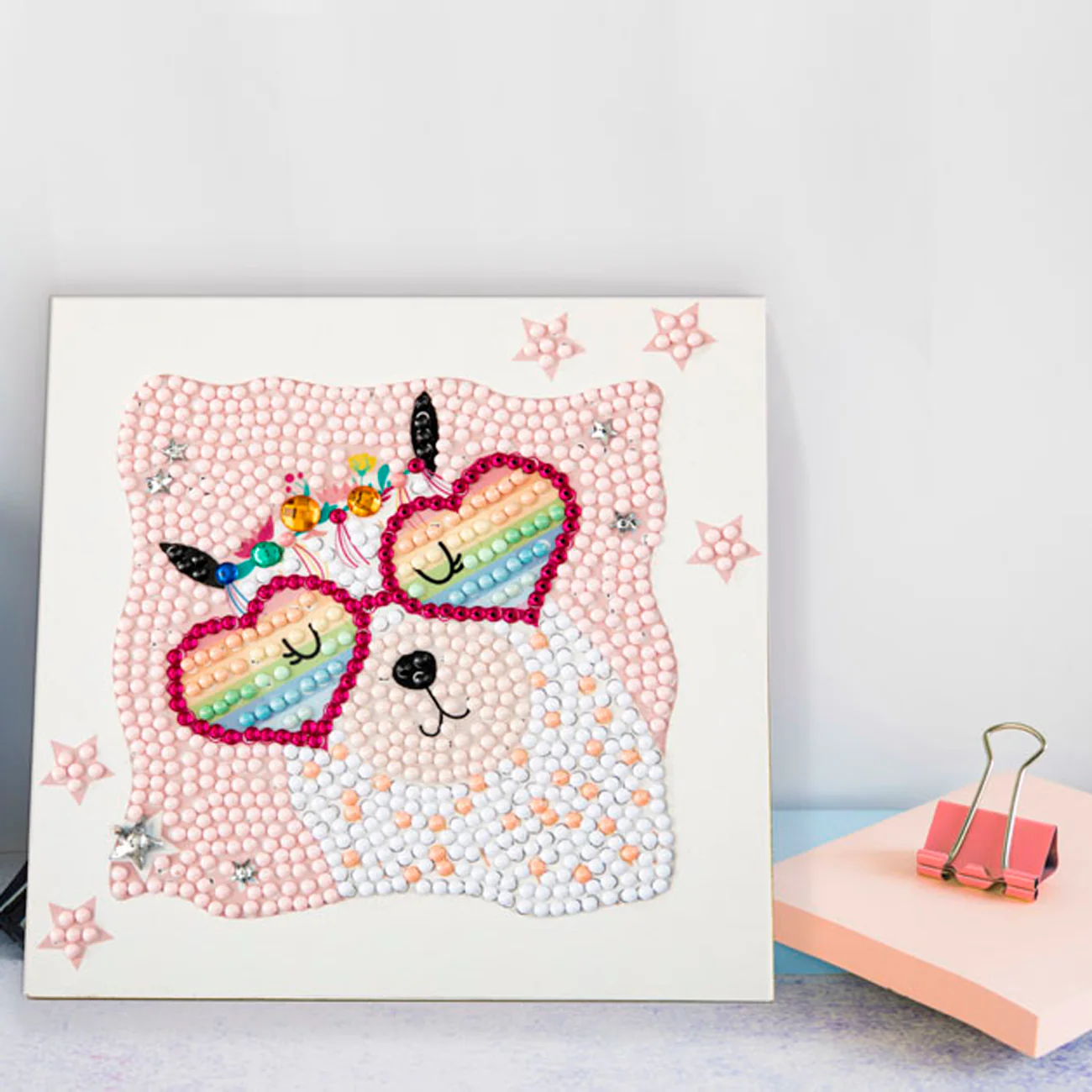 Diamond Dotz DOTZIES Llama Rainbow Diamond Painting - 5.1" x 5.1" - Image 2