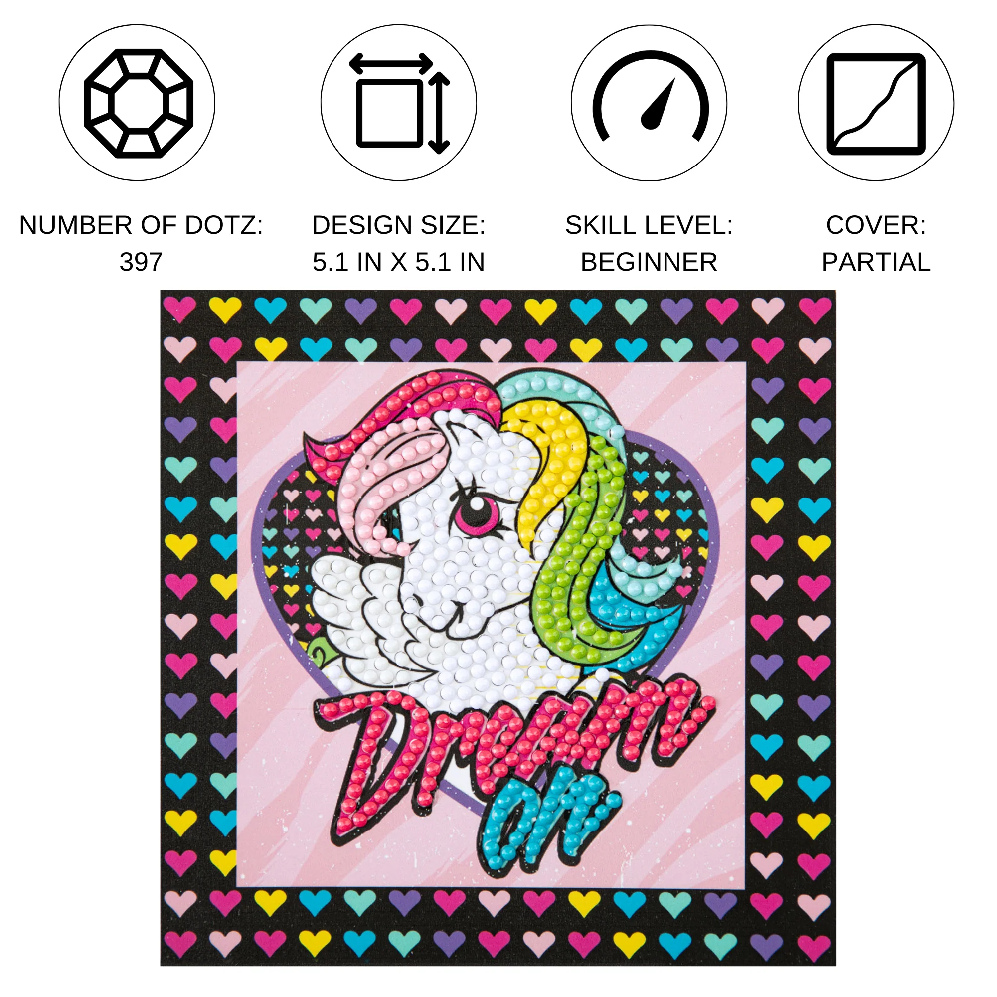 Diamond Dotz DOTZIES MLP Retro Dream on Diamond Painting - 5.1" x 5.1" - Image 4