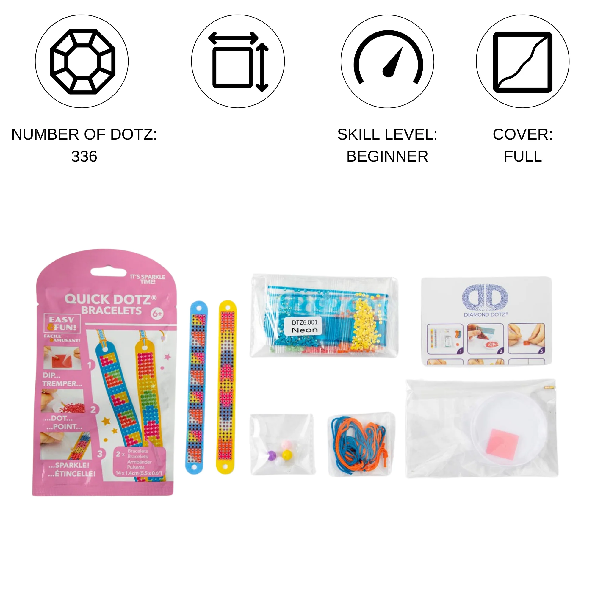 Diamond Dotz Neon Bracelets Kit - 0.6" x 5.5" - Image 5