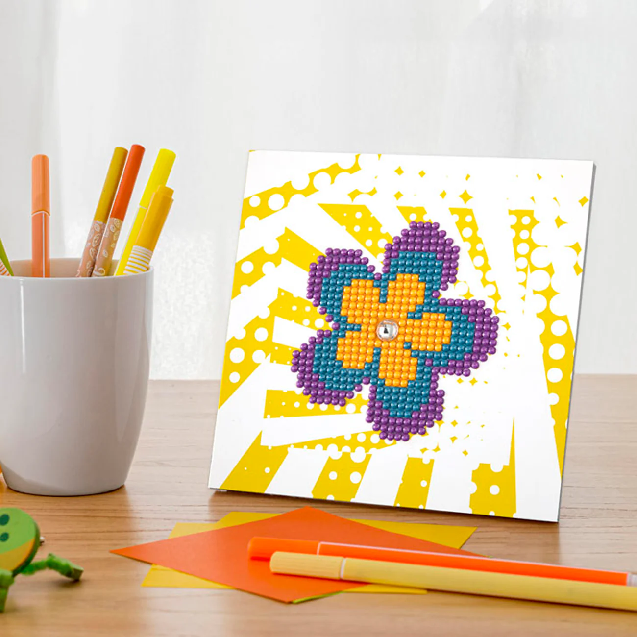 Diamond Dotz DOTZIES Retro Flower Diamond Painting - 5.1" x 5.1" - Image 2