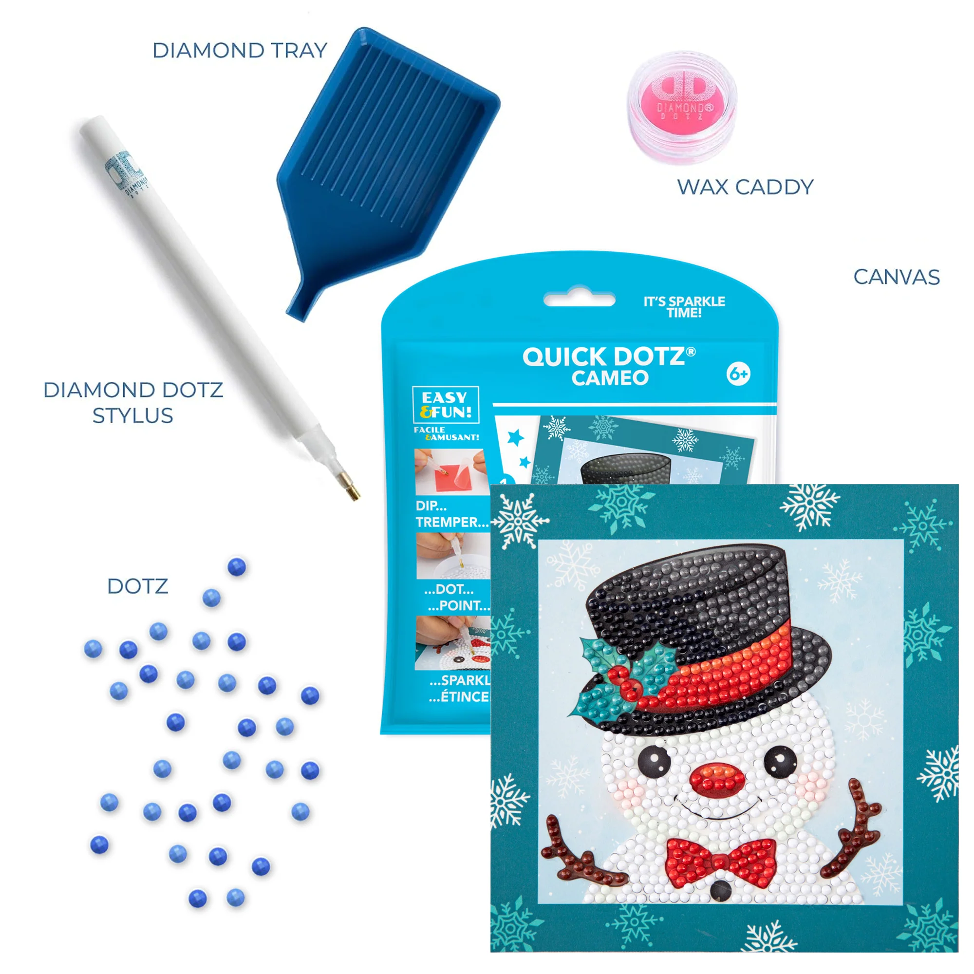 Diamond Dotz DOTZIES Snowman Diamond Painting - 5.1" x 5.1" - Image 5
