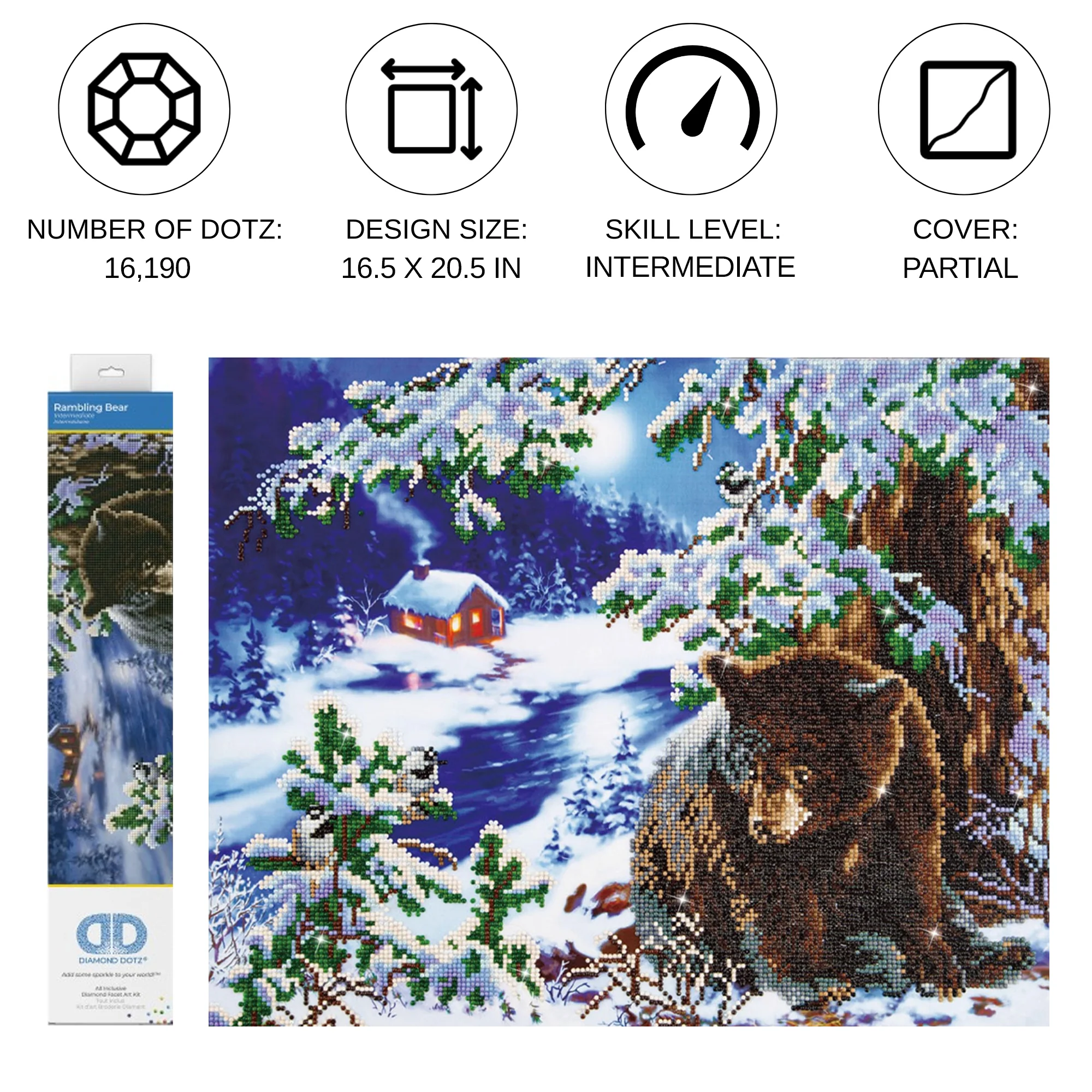 Diamond Dotz Rambling Bear - 20.5" x 16.5" - Image 3