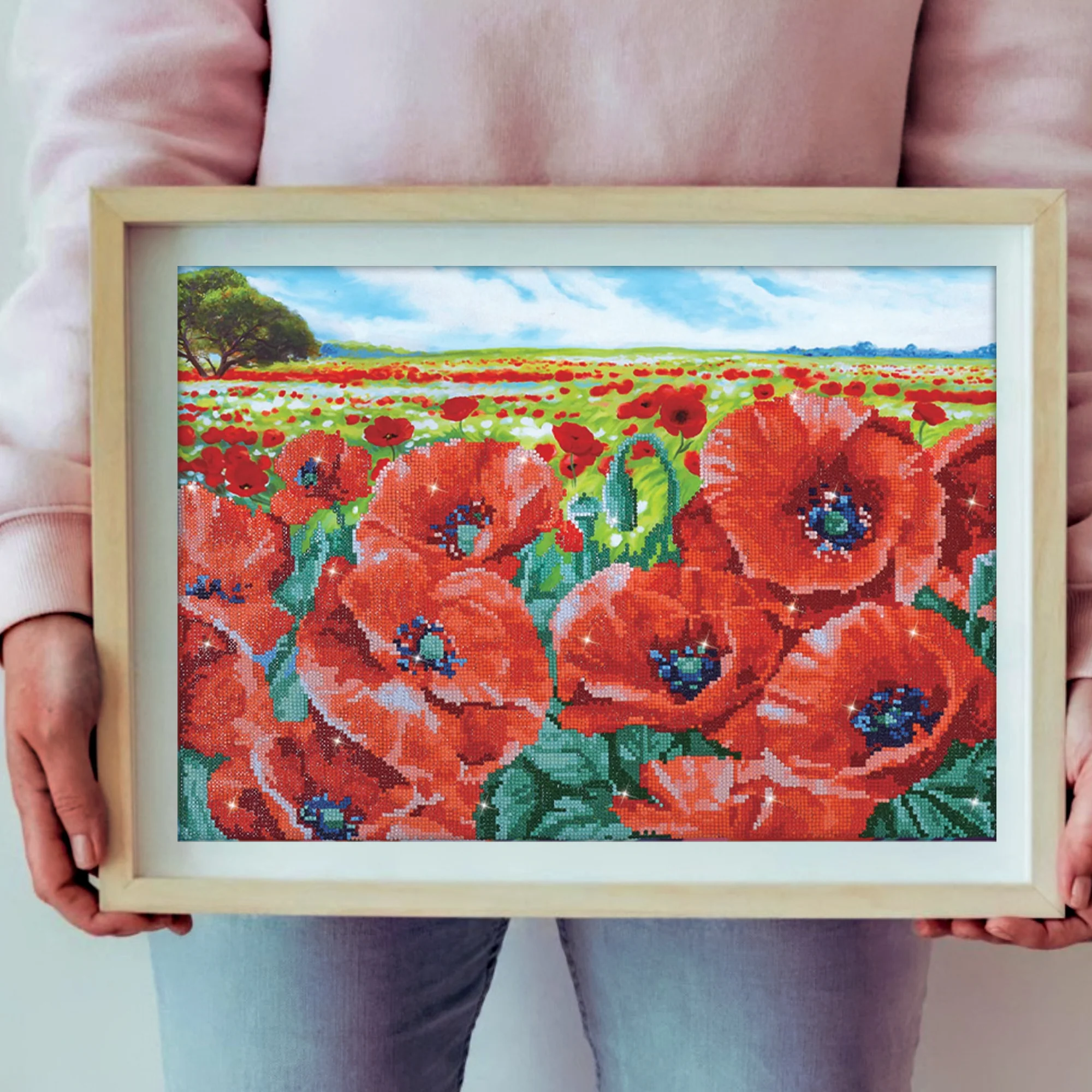 Diamond Dotz Red Poppy Field - 23.6" x 16.5" - Image 4