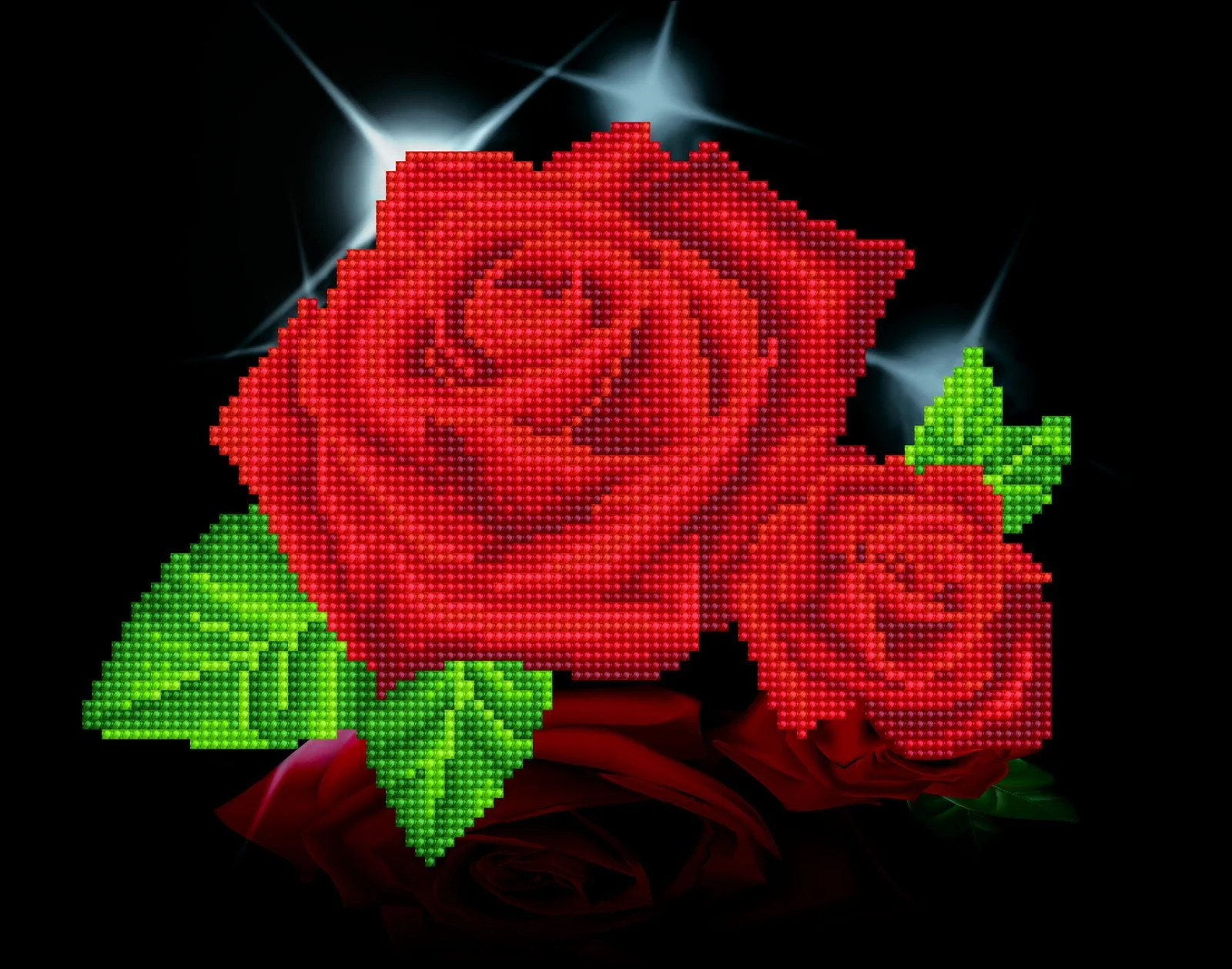 Diamond Dotz Red Rose Sparkle - 14.0" x 11.0"