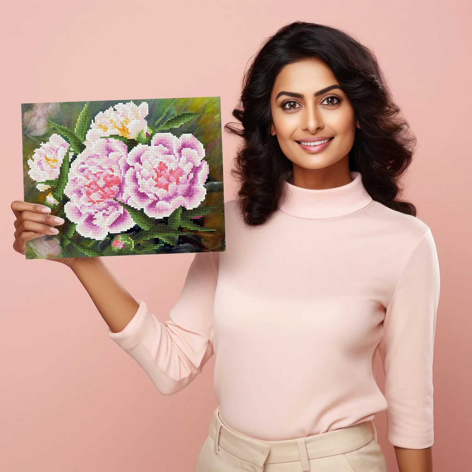 Romantic Pink Peonies - 14" x 11" - Image 4