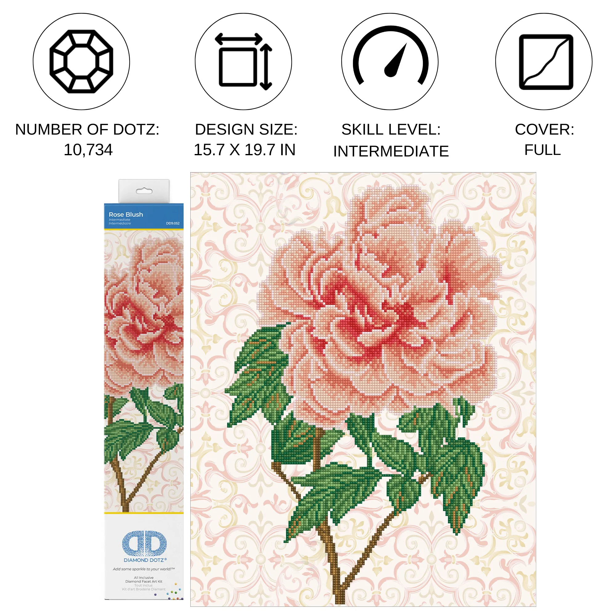 Diamond Dotz Rose Blush - 15.8" x 19.7" - Image 3