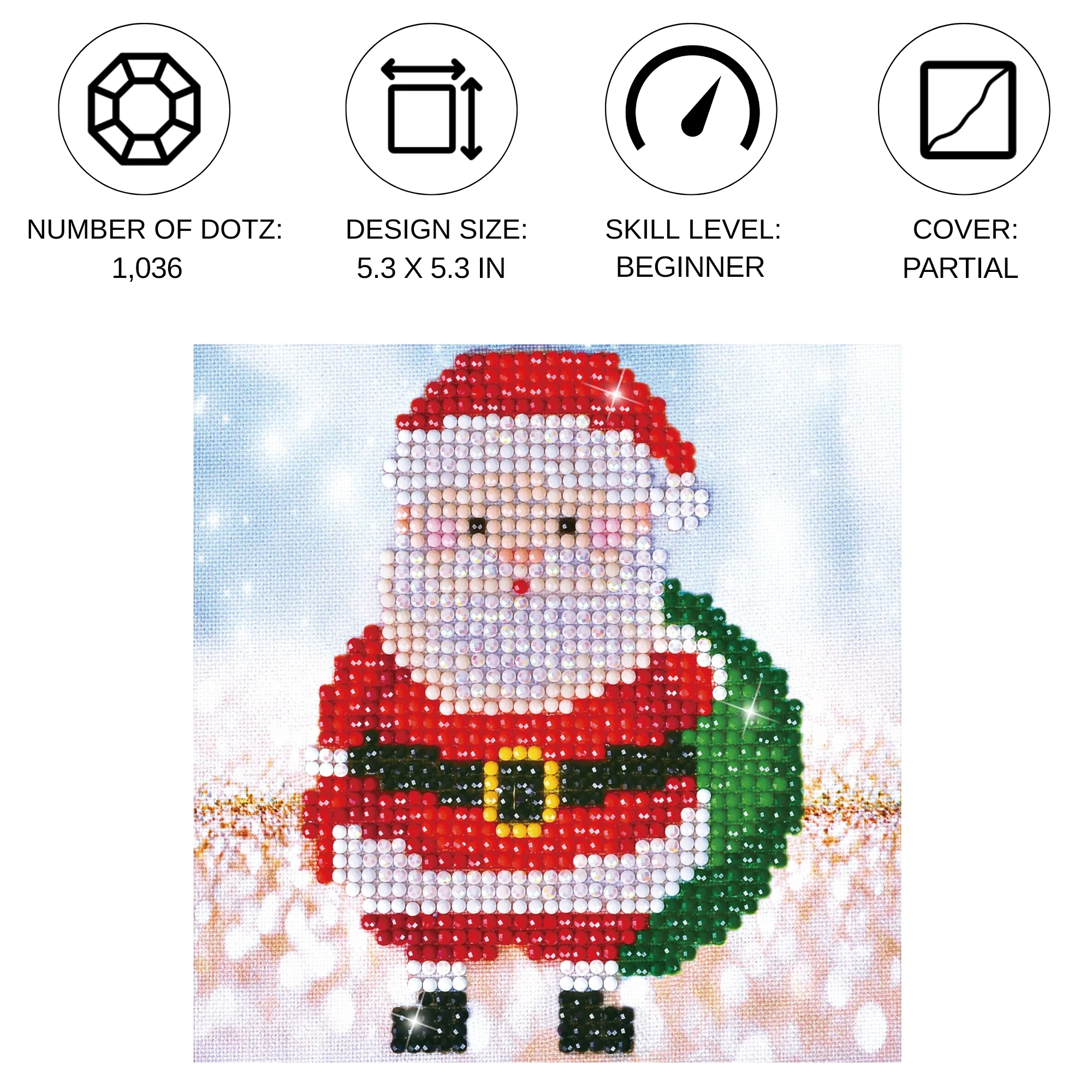 Diamond Dotz Santa Claus Sack - 5.3" x 5.3" - Image 3