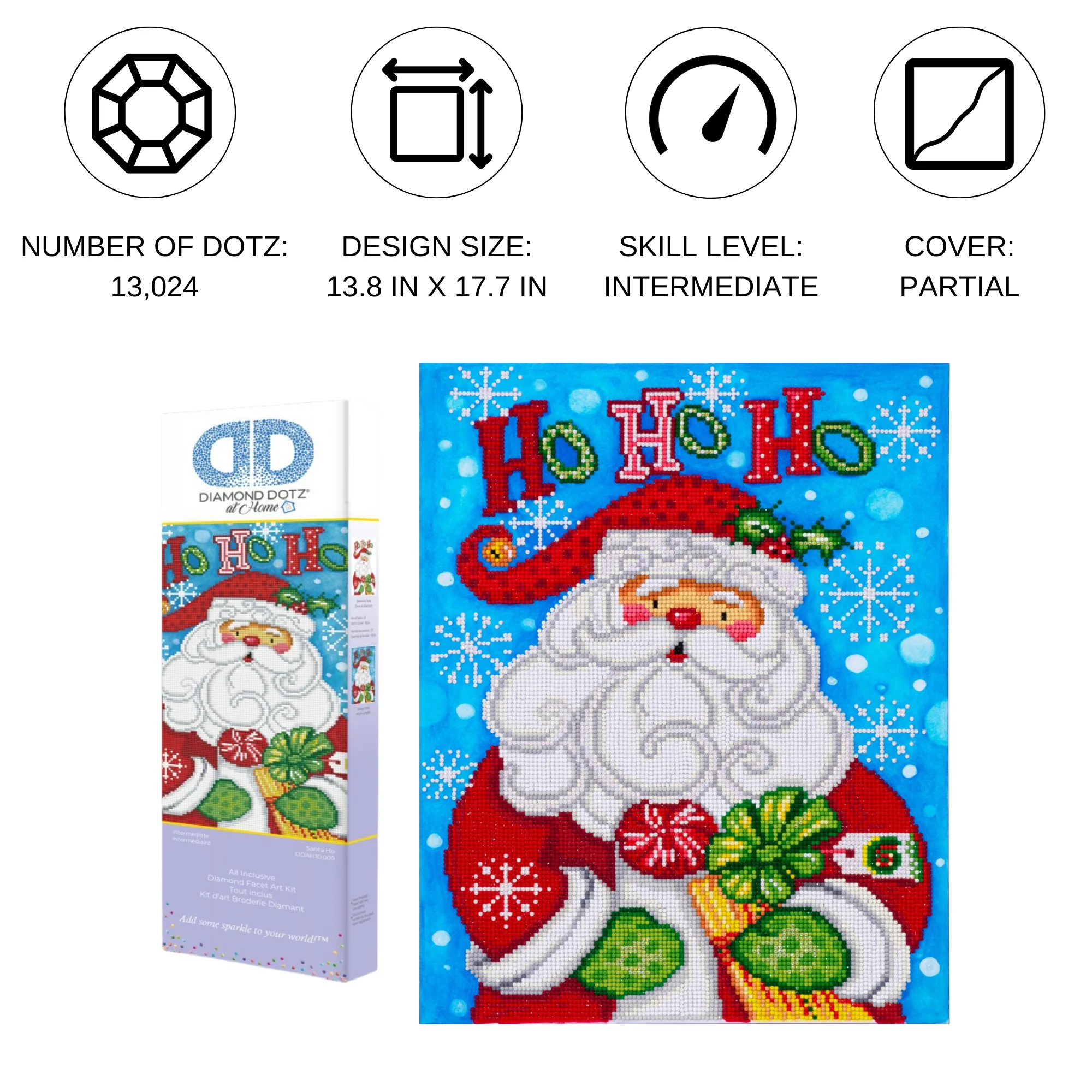 Diamond Dotz Santa Ho Ho Ho - 13.8" x 17.7" - Image 4