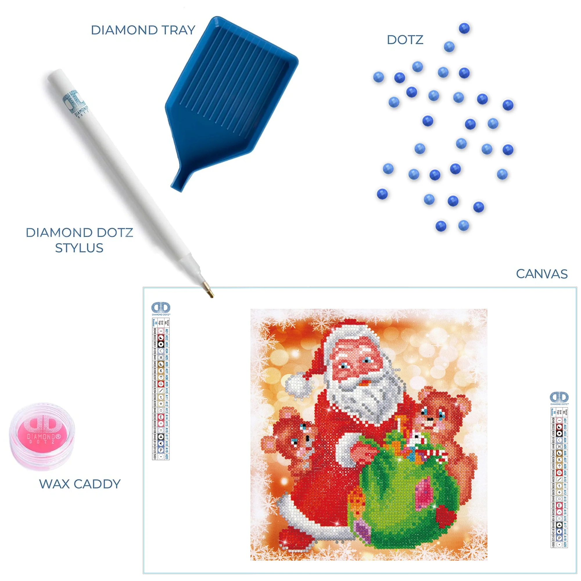 Diamond Dotz Santa & Teddies - 9.1" x 9.8" - Image 6