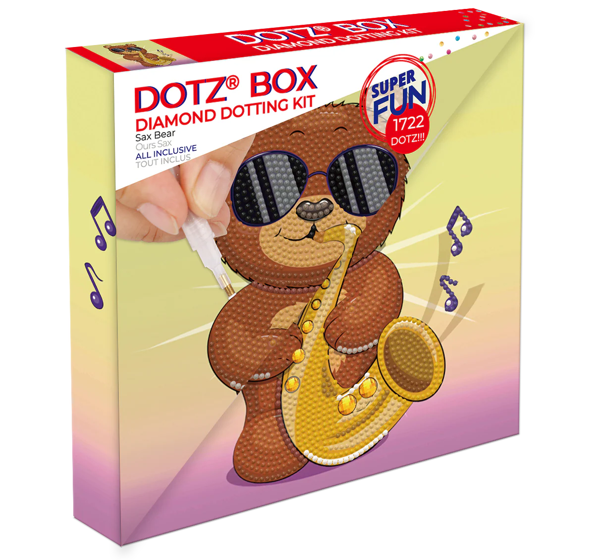 Diamond Dotz Decorative Box Sax Bear - 8.7" x 8.7" - Image 3