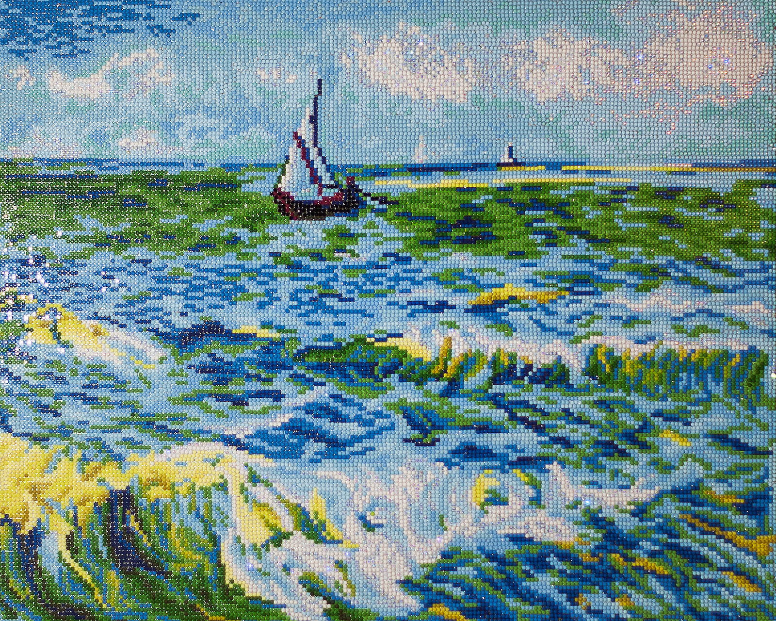 Diamond Dotz Seascape at Saint Maries Van Gogh - 21.7" x 17.7" - Image 4