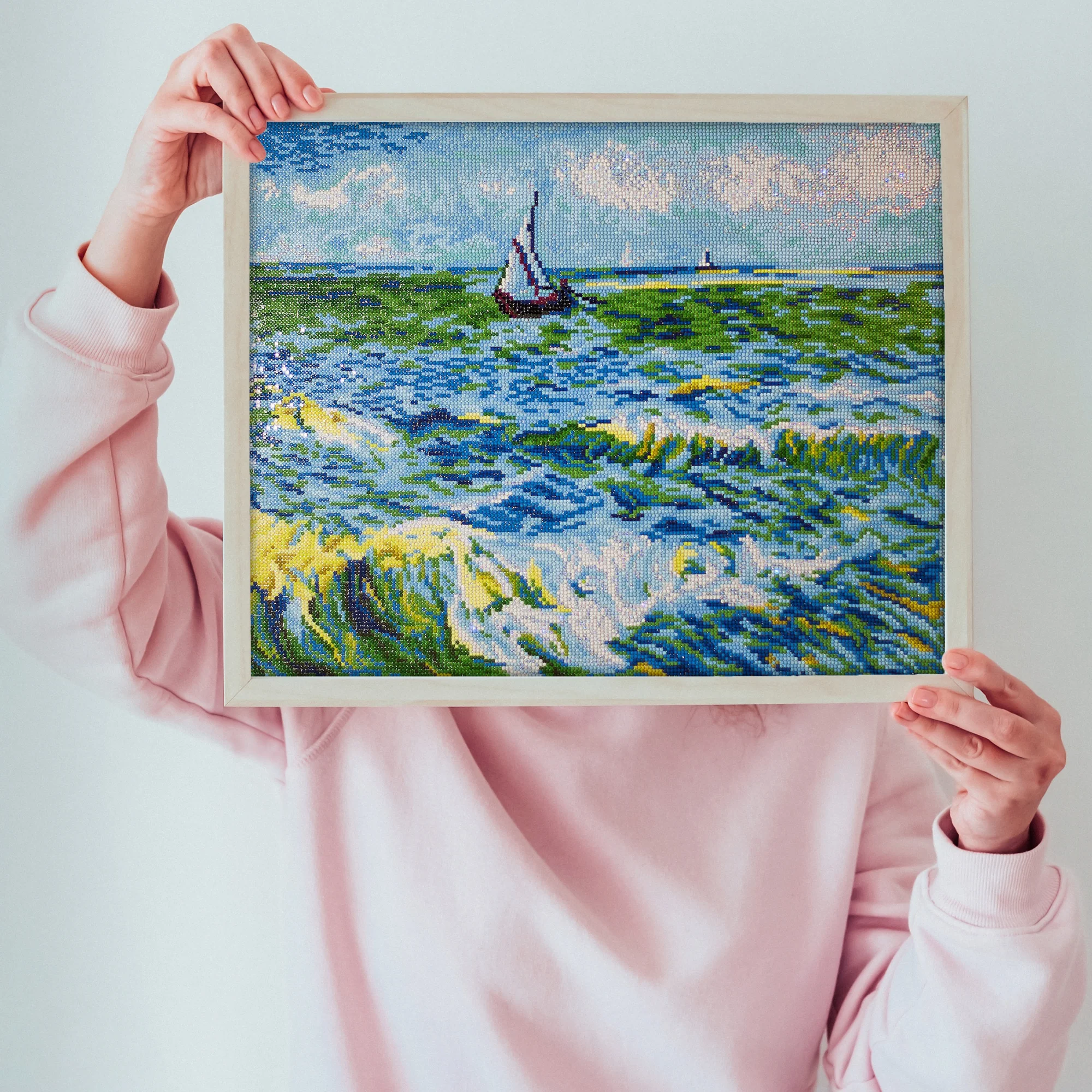 Diamond Dotz Seascape at Saint Maries Van Gogh - 21.7" x 17.7" - Image 6