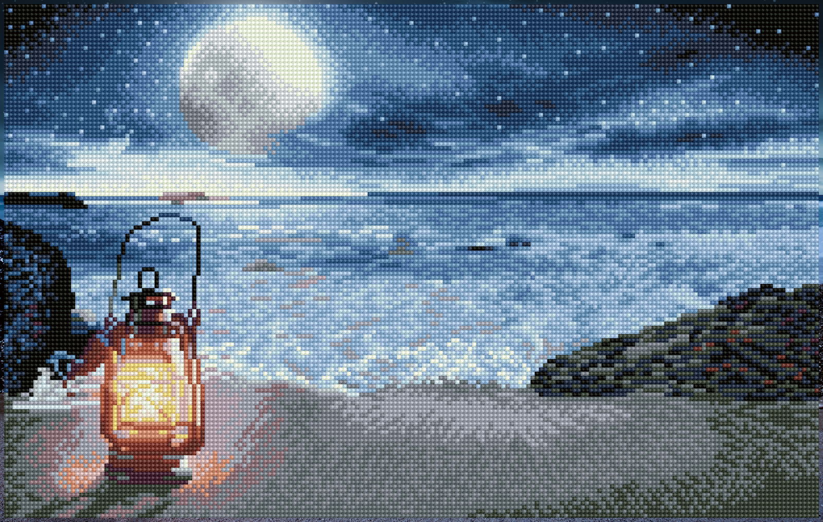Diamond Dotz Seaside Vigil Pre-Framed Kit - 20.5" x 13.0" - Image 3