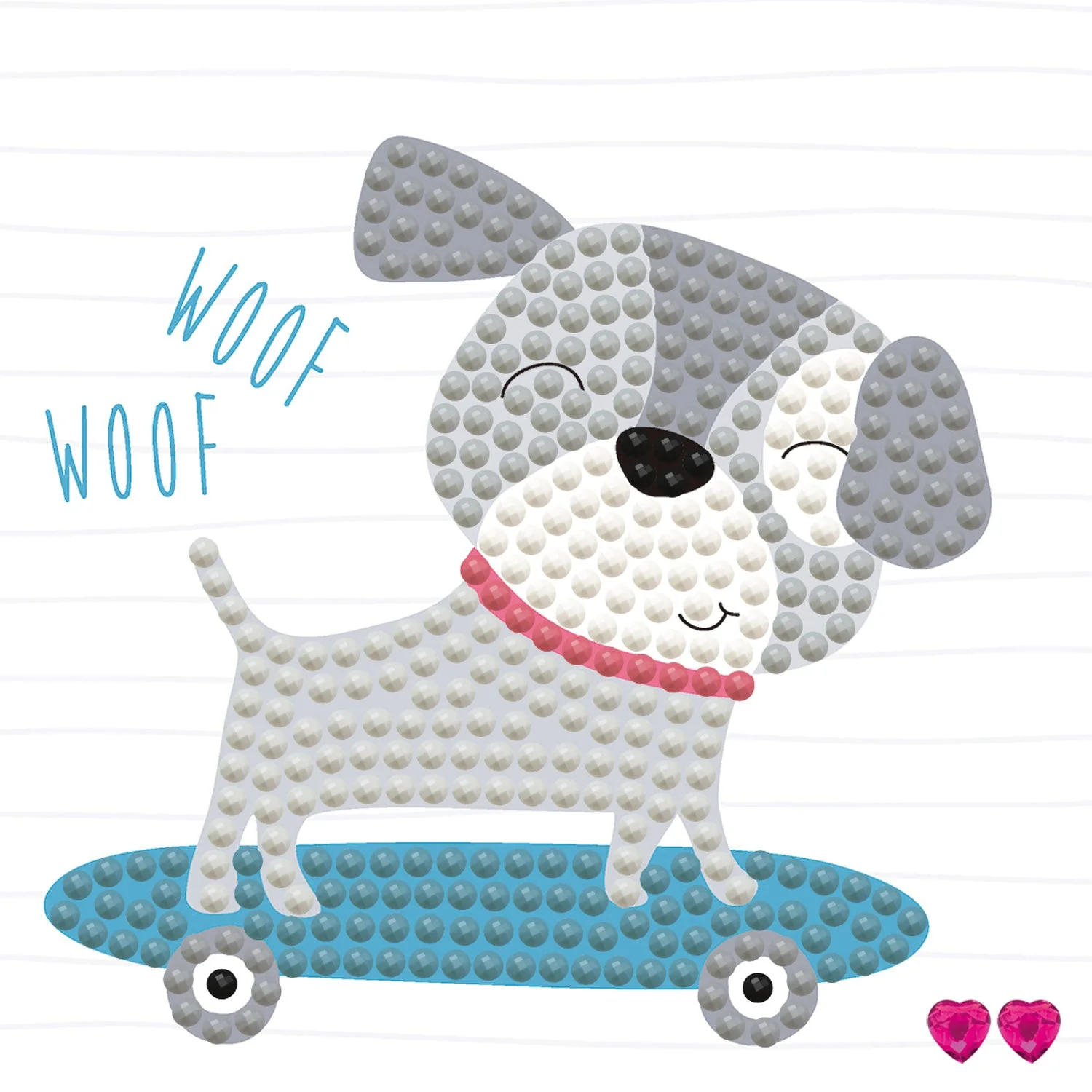 Diamond Dotz Skate & Woof Framed Kit - 4.0" x 4.0" - Image 2