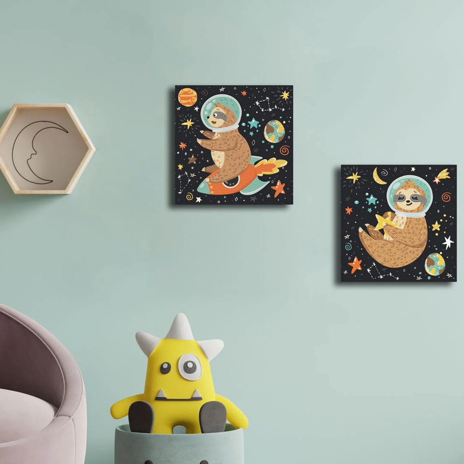 Diamond Dotz Decorative Box Sloth Universe - 8.7" x 8.7" - Image 4
