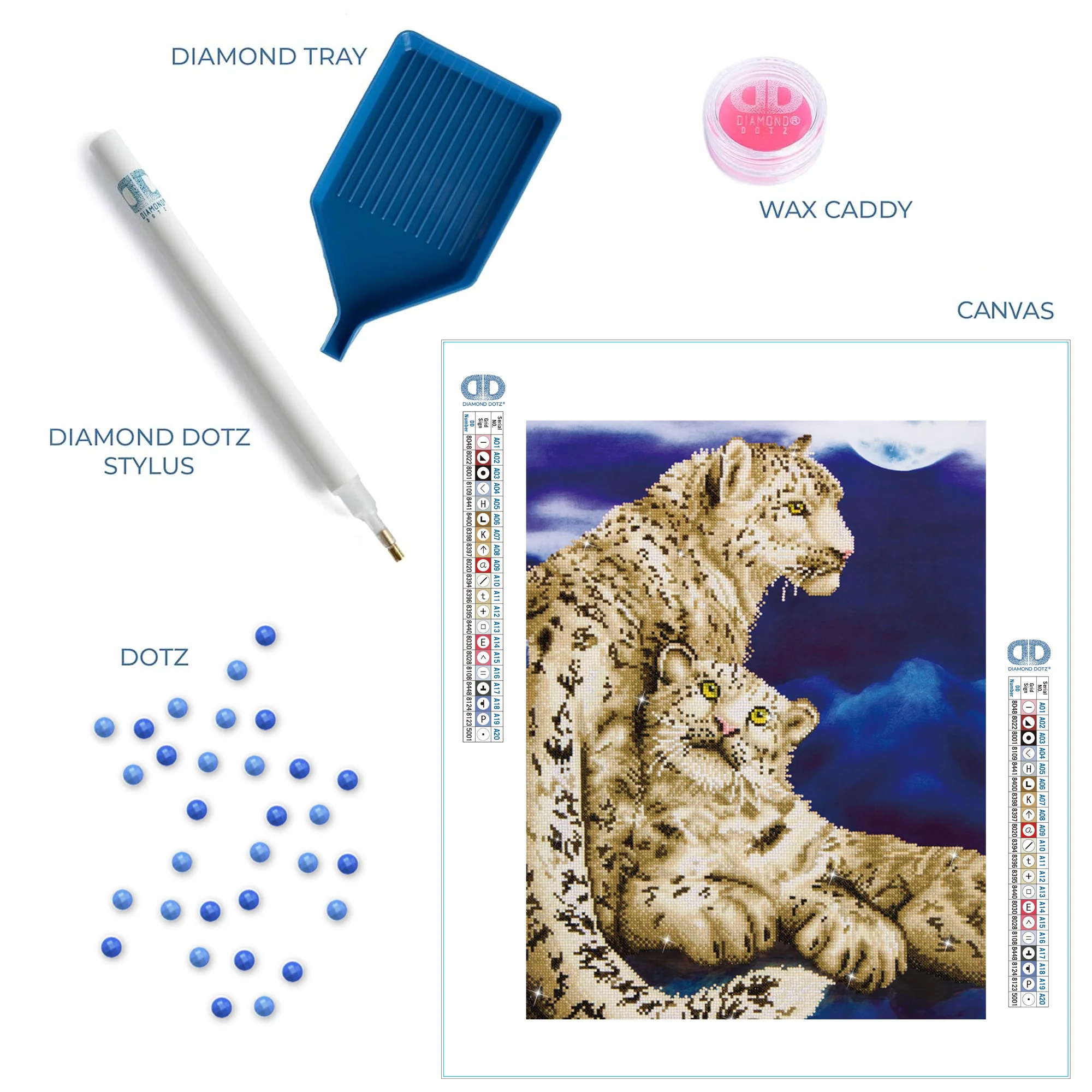 Diamond Dotz Snow Leopards - 20.5" x 30.3" - Image 6