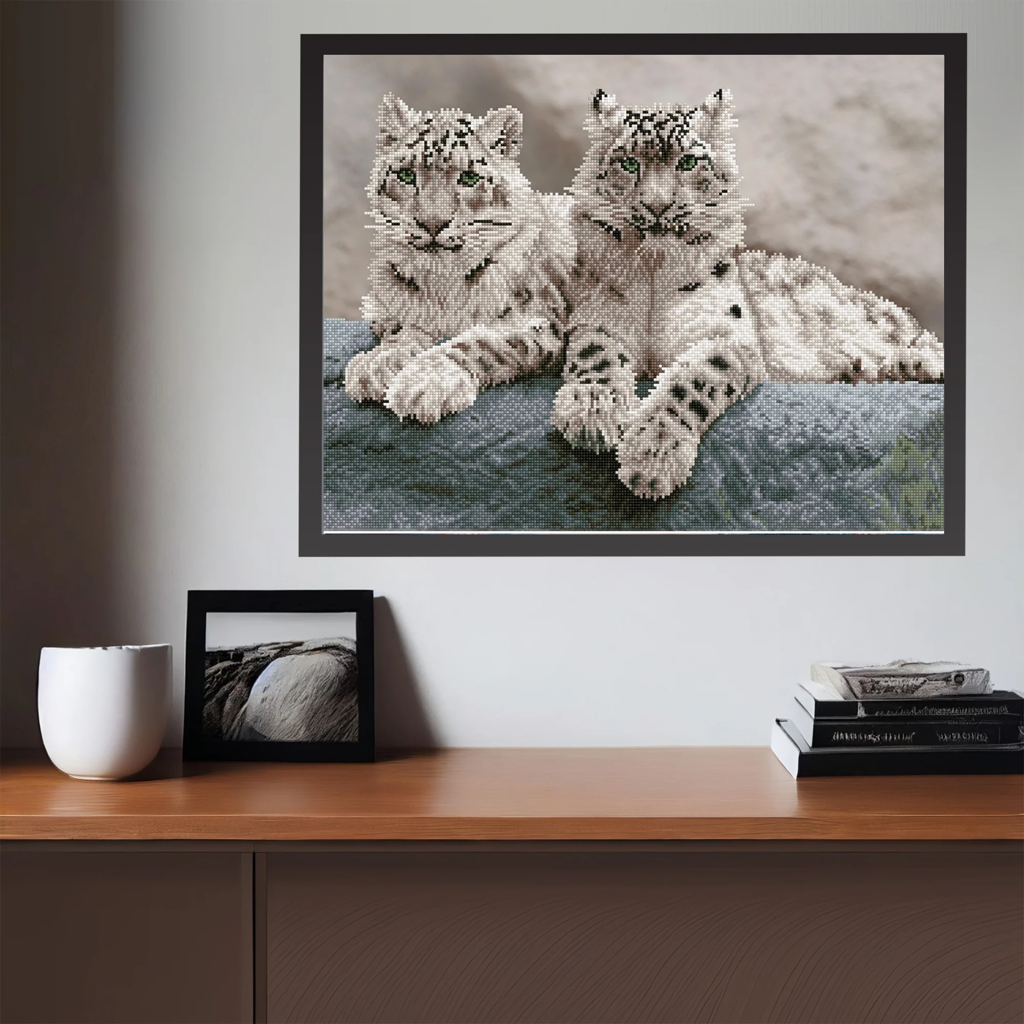 Diamond Dotz Snow Leopards Hemis National Park - 29.5" x 19.7" - Image 2