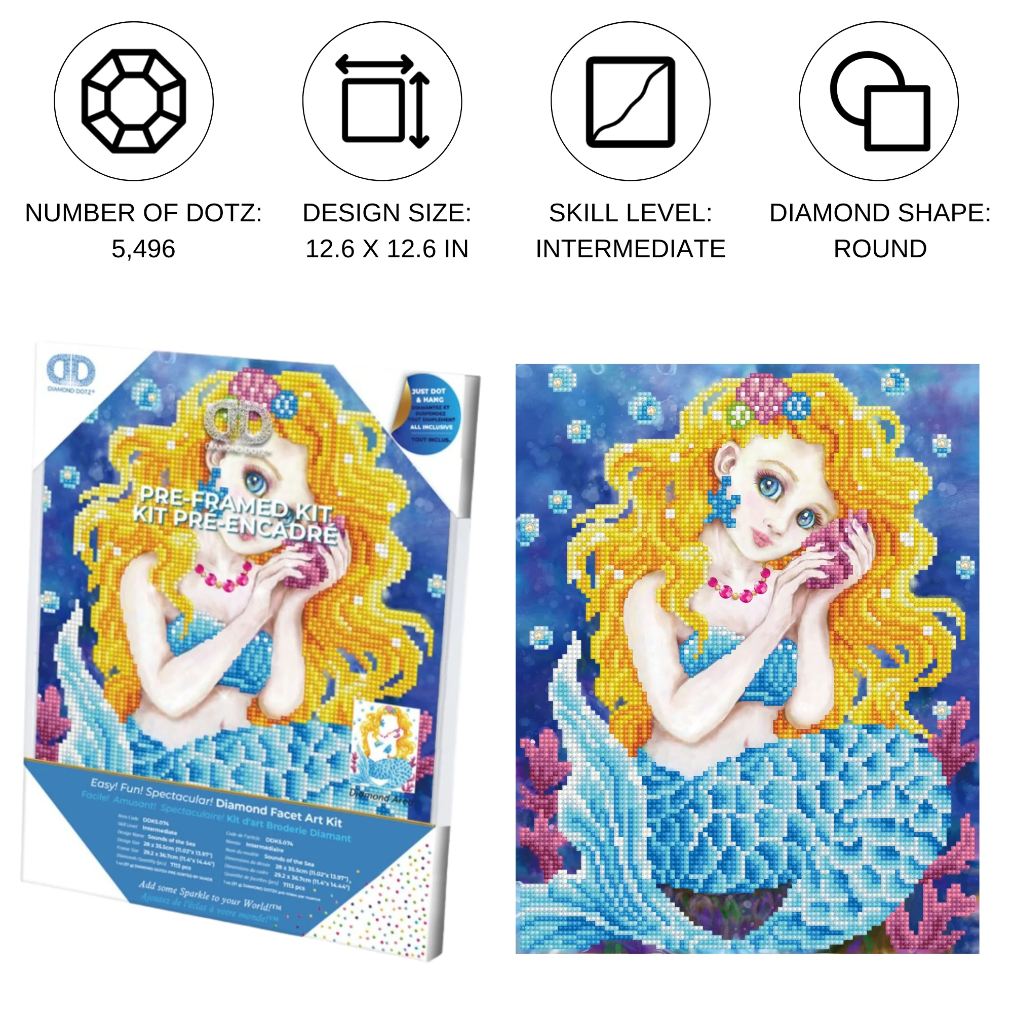 Diamond Dotz Sounds of the Sea with Frame - 11.0" x 14.0" - Image 3