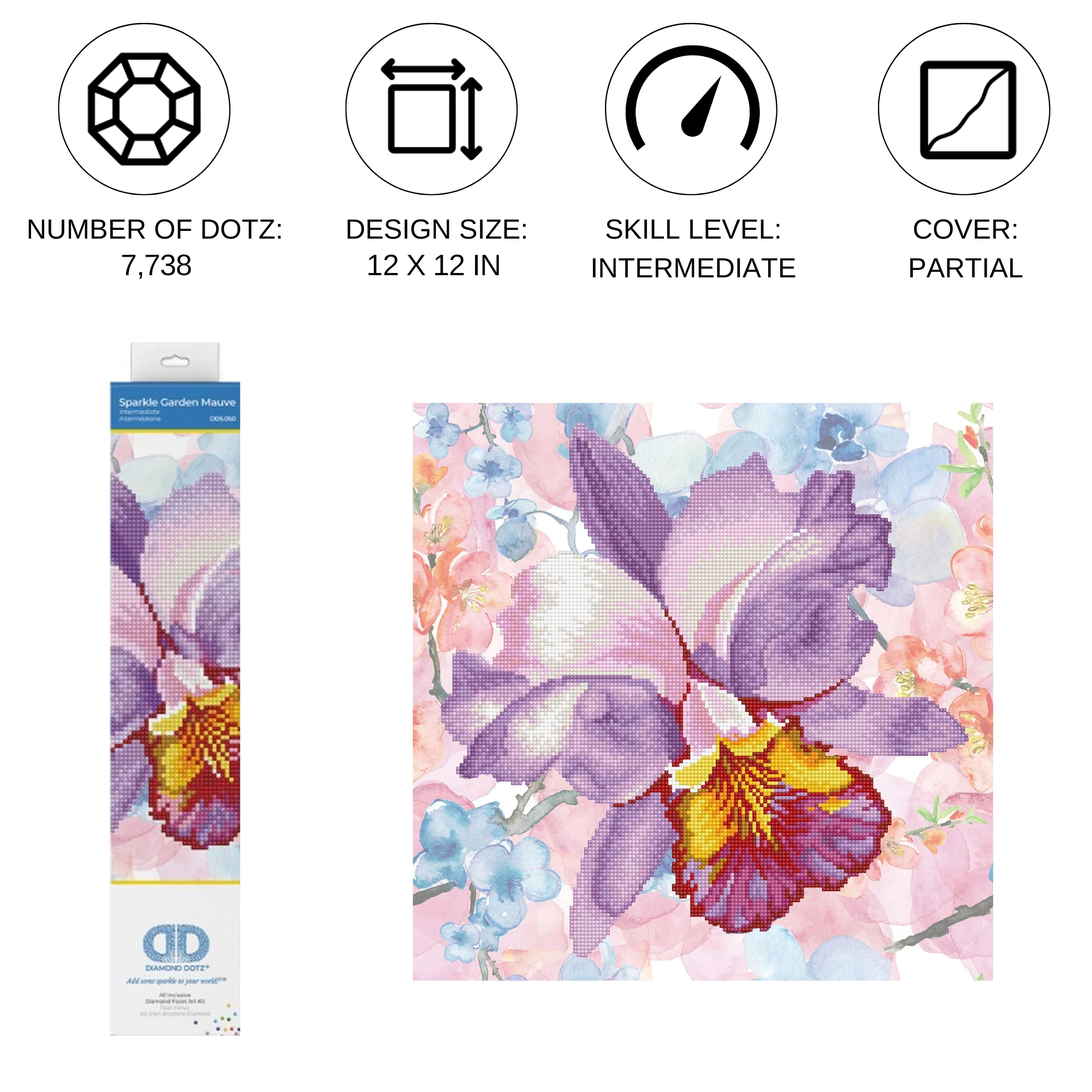 Diamond Dotz Sparkle Garden Mauve - 12.0" x 12.0" - Image 3