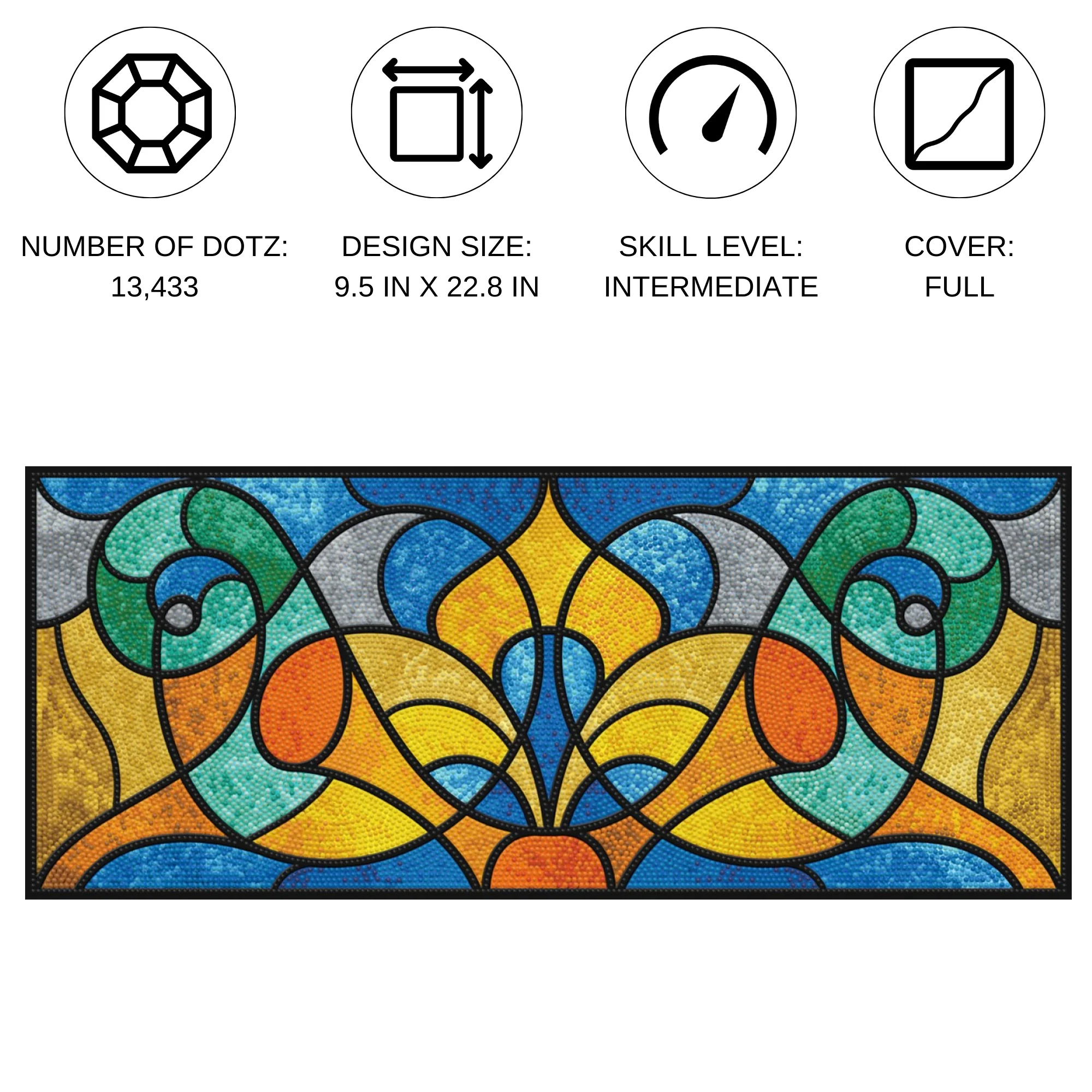 Diamond Dotz Stained Glass Study - 22.8" x 9.5" - Image 4